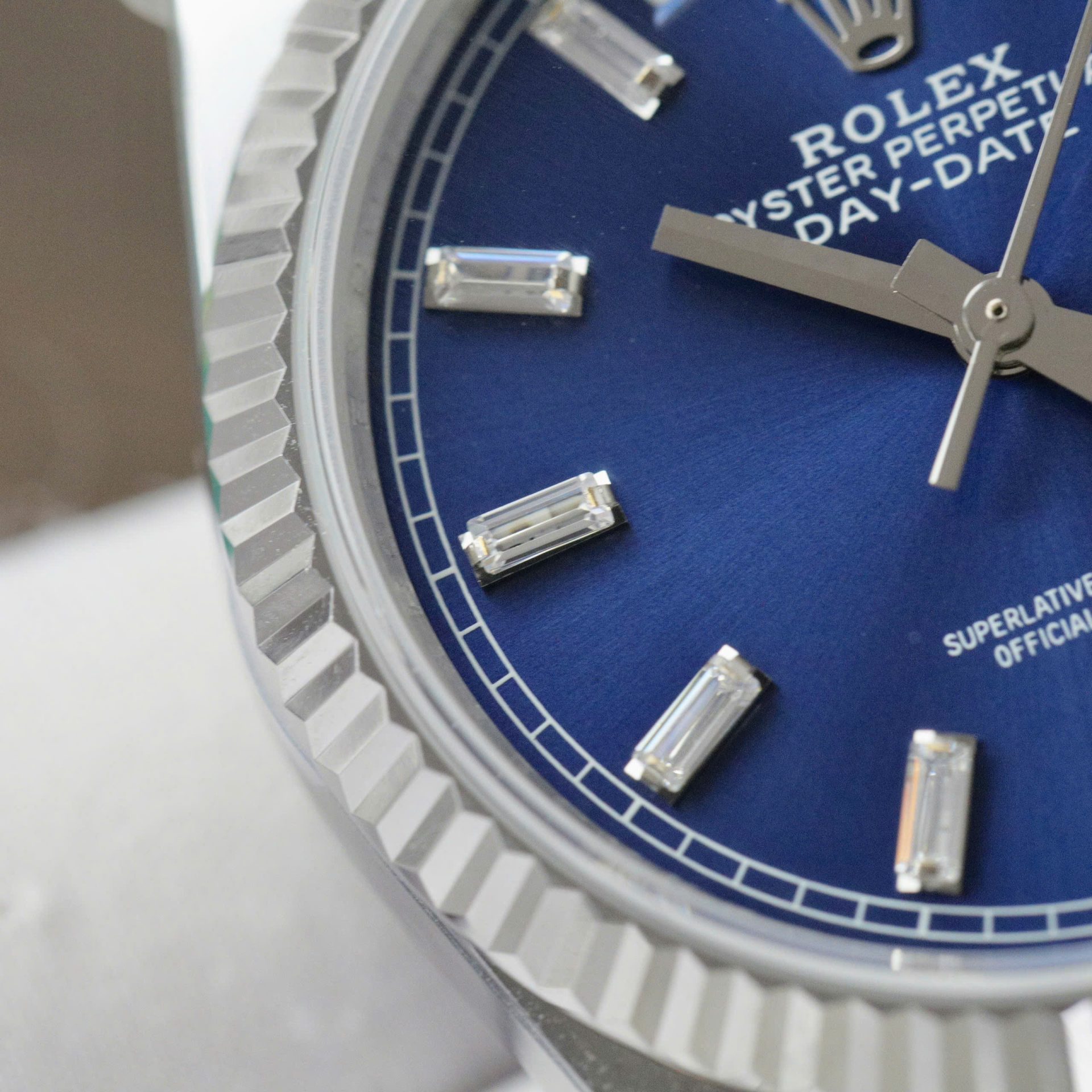 Rolex Day-Date 128236 Replica Watch Blue Dial Weight 158gram QF Factory 36mm - Top club