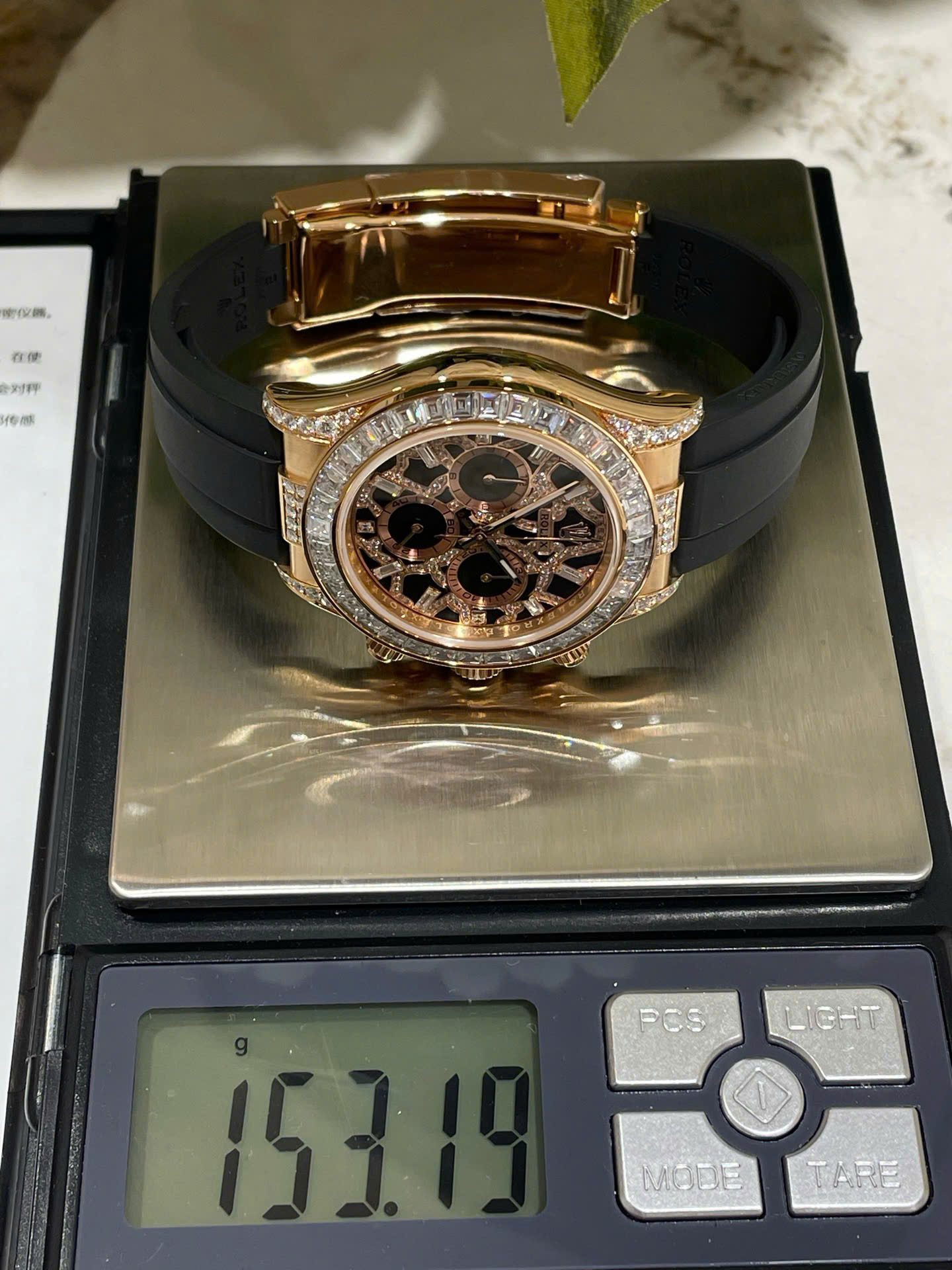 Rolex Daytona 116588TBR Giraffeb Chestnut Brown Dial Gold Wrapped   Moissanite Diamonds 40mm - Elite Watch Atelier