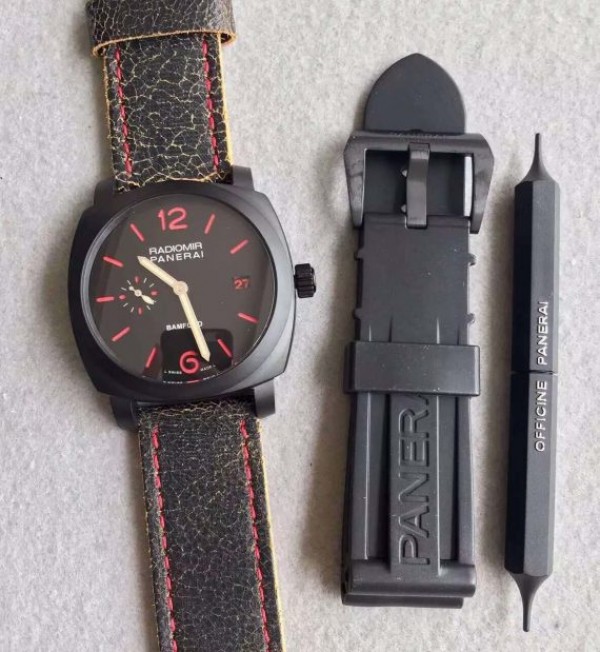 Replica Panerai PAM514 Bamford PVD Black Dial Distressed Leather Strap - Top club