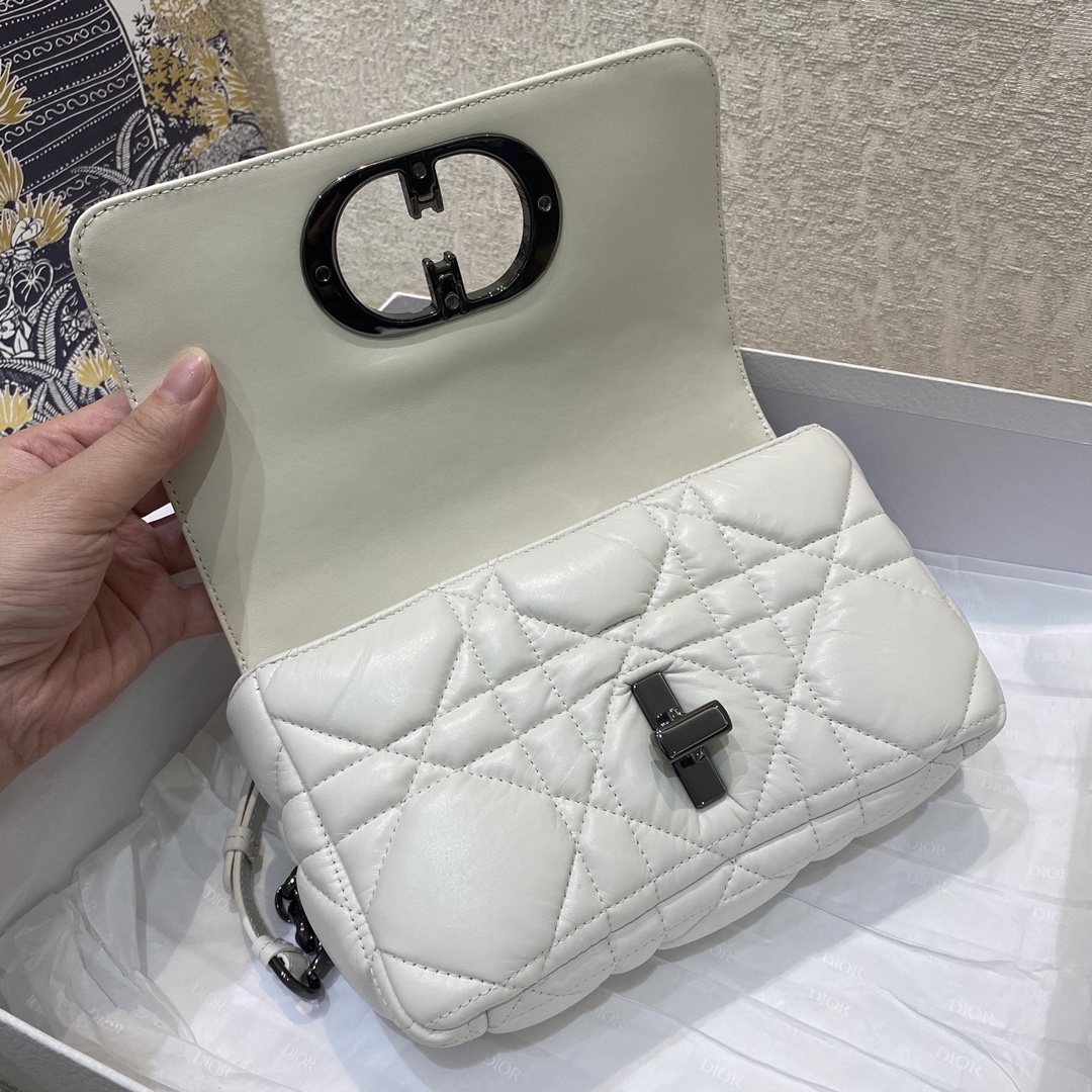 Christian Dior Mini Dior Caro Bag Latte Matte Padded Macrocannage, Latte White, For Women Women’s Handbags, Crossbody Bags, 20cm CD1:1High-quality replica