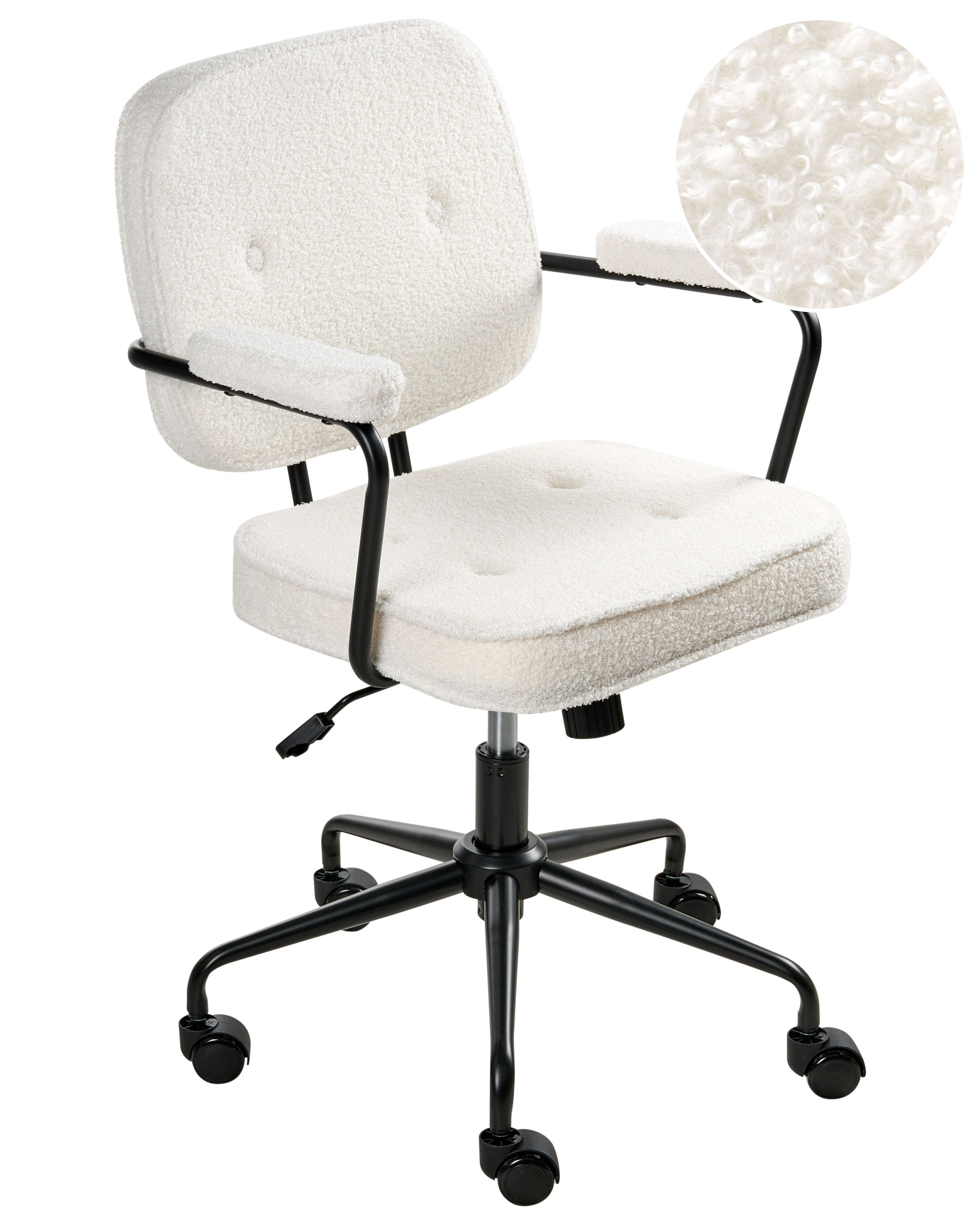 Desk Chair PAWNEE Boucle Off-White