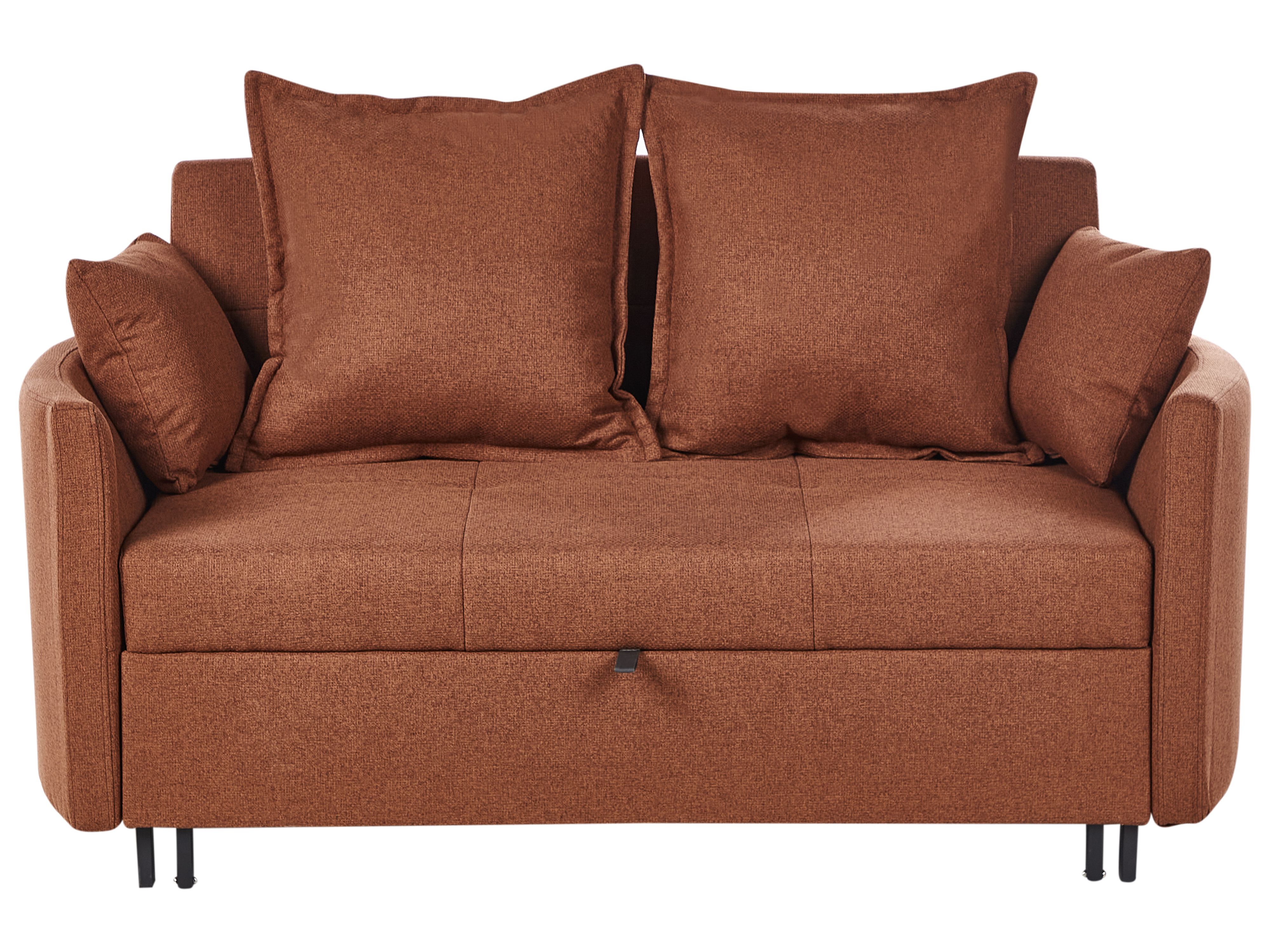 Sofa Bed 2 Seater HOVIN Fabric Golden Brown