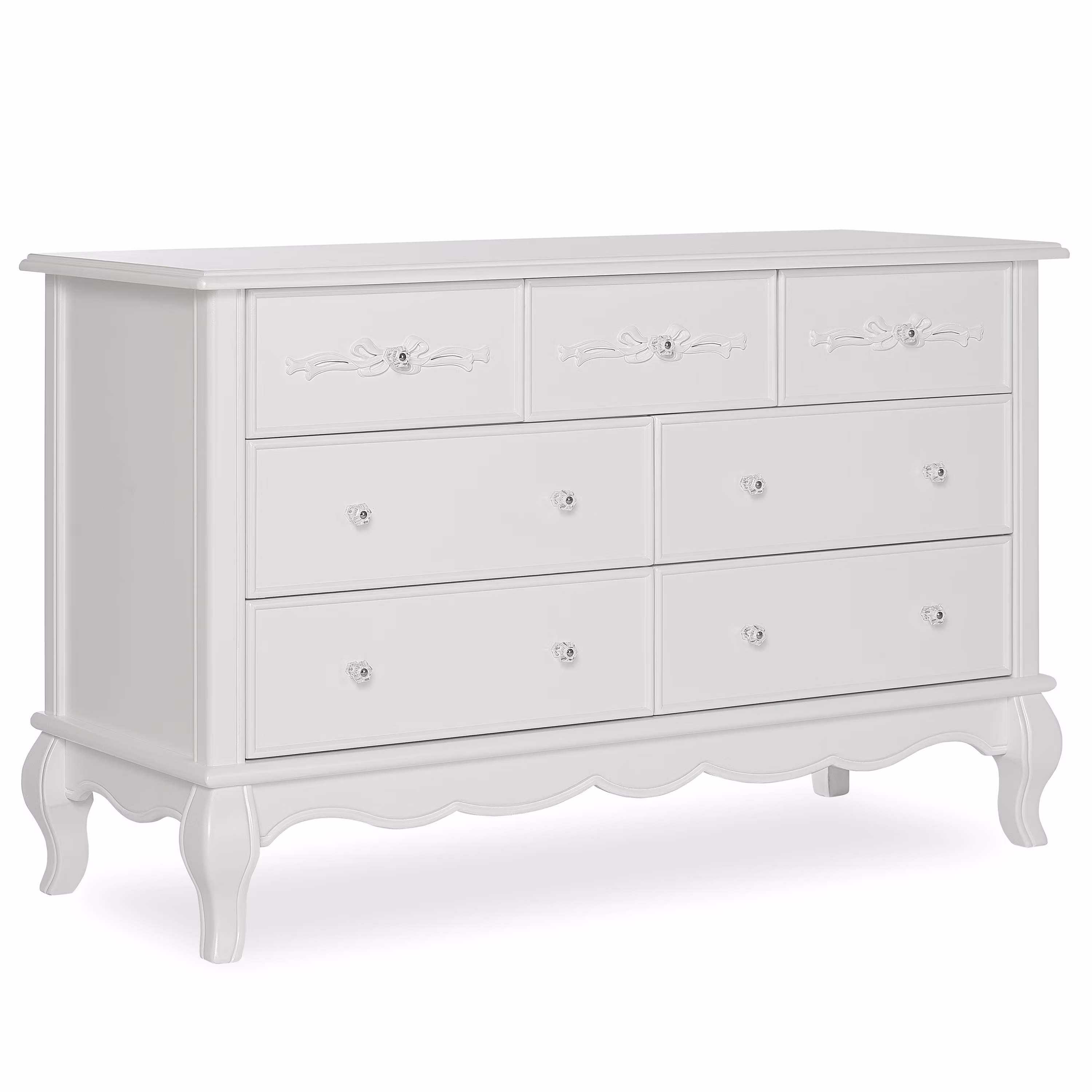 Evolur Aurora 7-Drawer Double Dresser in Ivory Lace, Spacious Drawers - Image 3