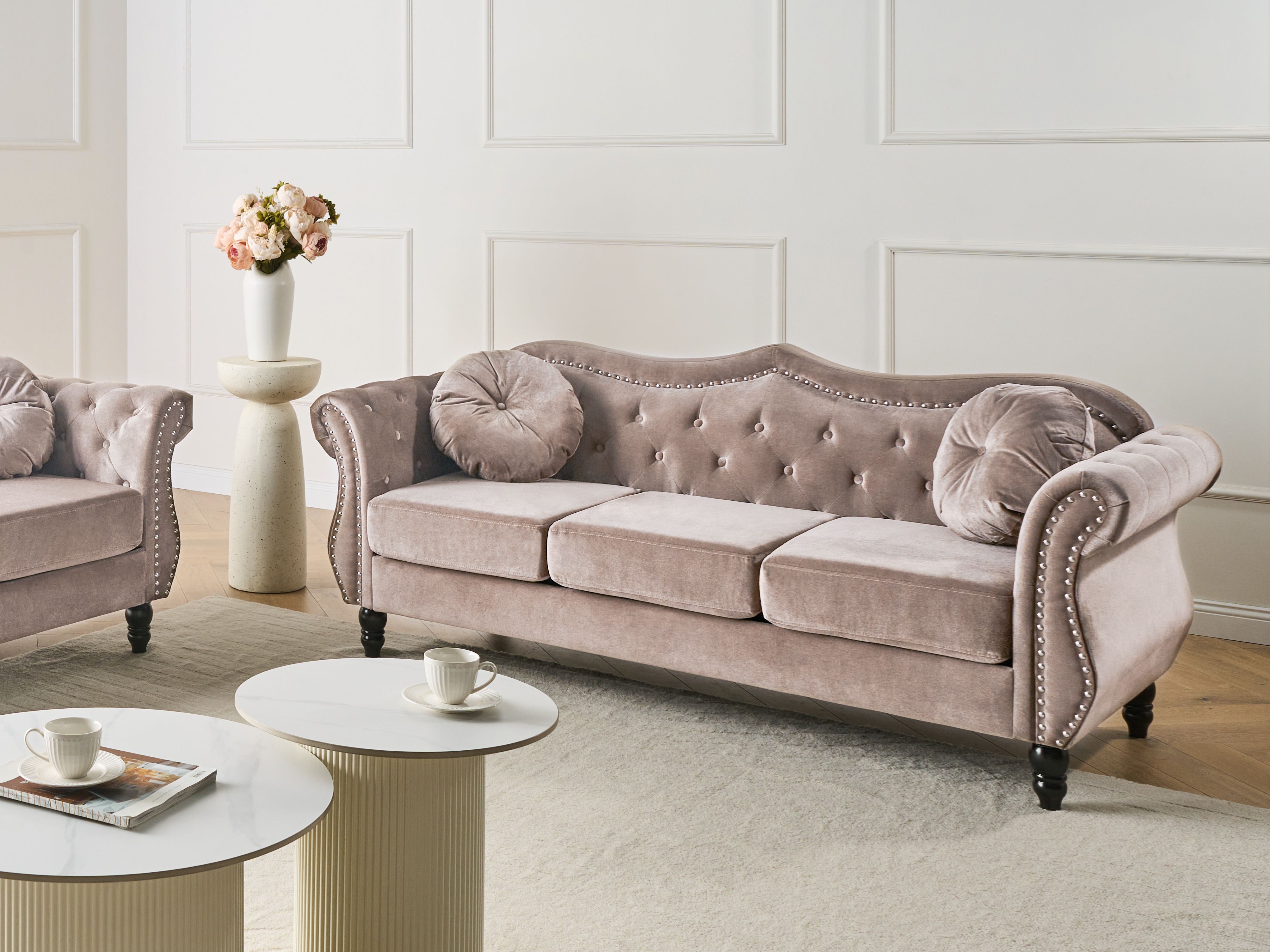 Sofa 3 Seater SKIEN Velvet Taupe