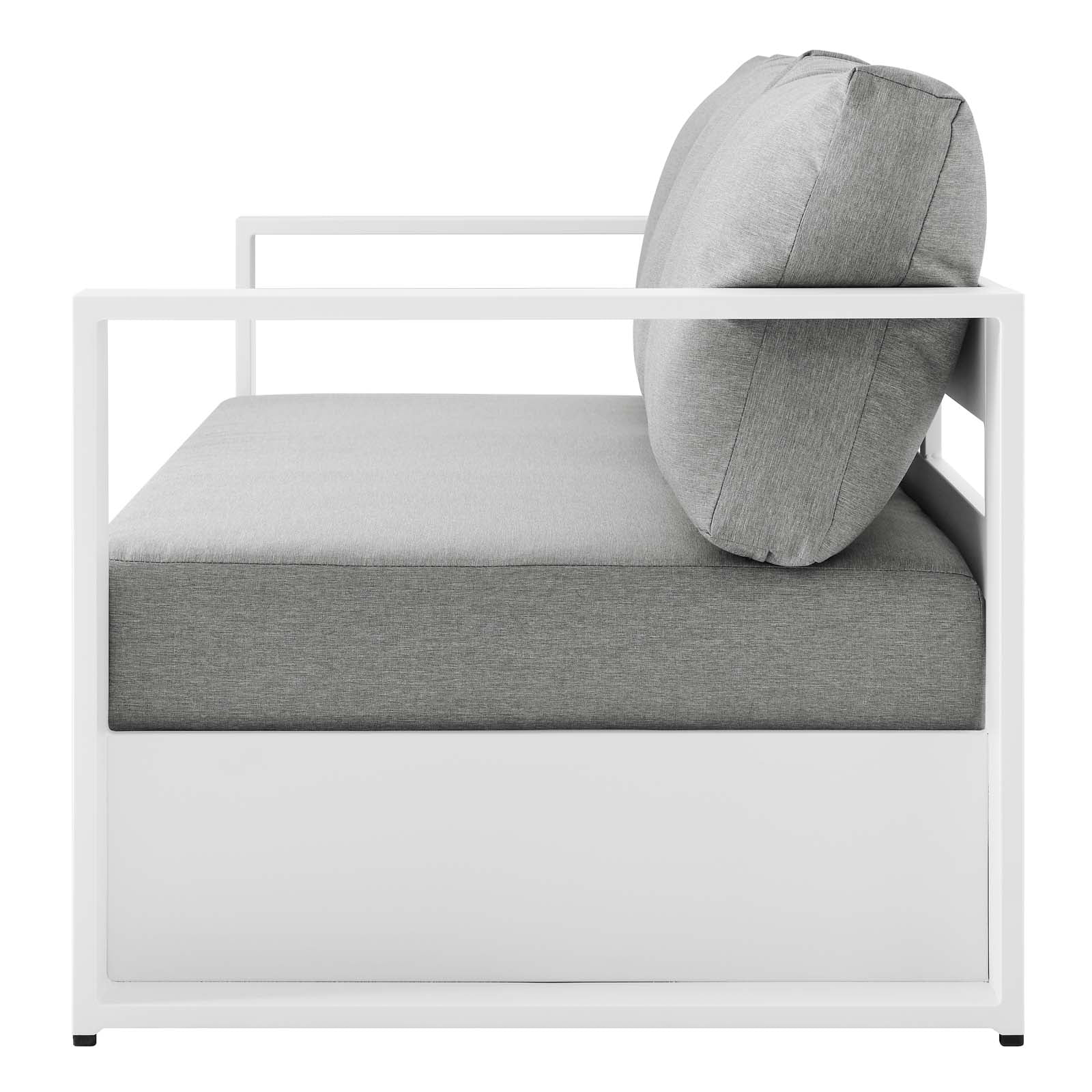 Lounge Sofa Table Set, Grey Gray, Aluminum, Metal, Fabric, Modern Contemporary, Outdoor Patio Balcony Cafe Bistro Garden Furniture Hotel Hospitality - Image 46