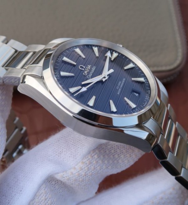 Replica Omega XF Seamaster Aqua Terra Master Blue Textured Dial SS Bracelet A8900 - Top club