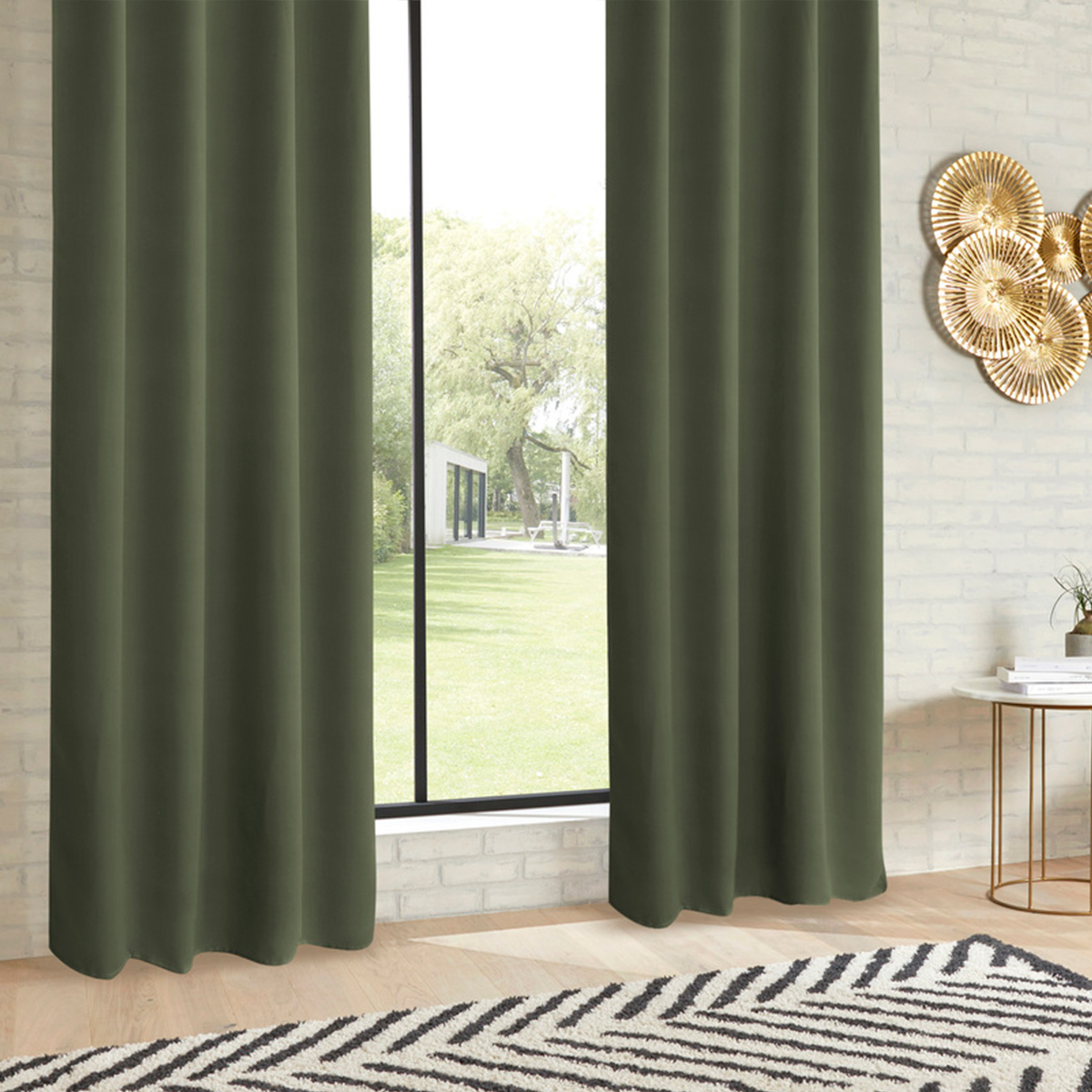 Blackout curtain "Odelie" Khaki Green, 135x240 cm