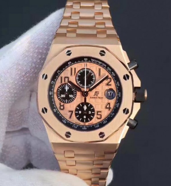 Replica Audemars Piguet JF Royal Oak Offshore Gold Theme 26470OR RG Bracelet A3126 - Top club