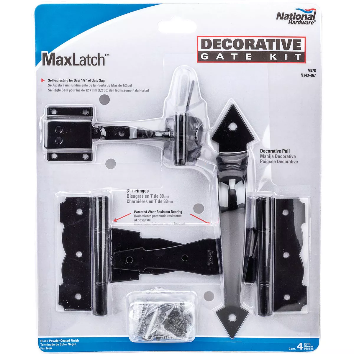 National Hardware Black Decorative Gate Kit