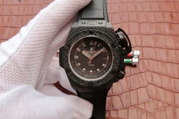 Replica Hublot King Power OceanGraphic 4000 CF V6F White Markers Rubber Strap A7750 - Elite Watch Atelier