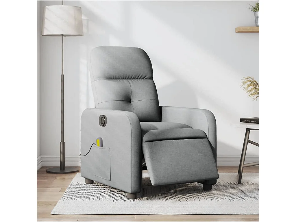 Fauteuil inclinable électrique-Fauteuil de massage de Salon gris clair tissu SHL2063