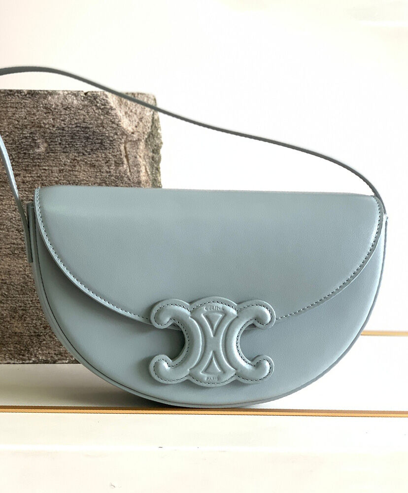 Celine Besace Cuir Triomphe In Smooth Calfskin Light Blue1:1High-quality replica