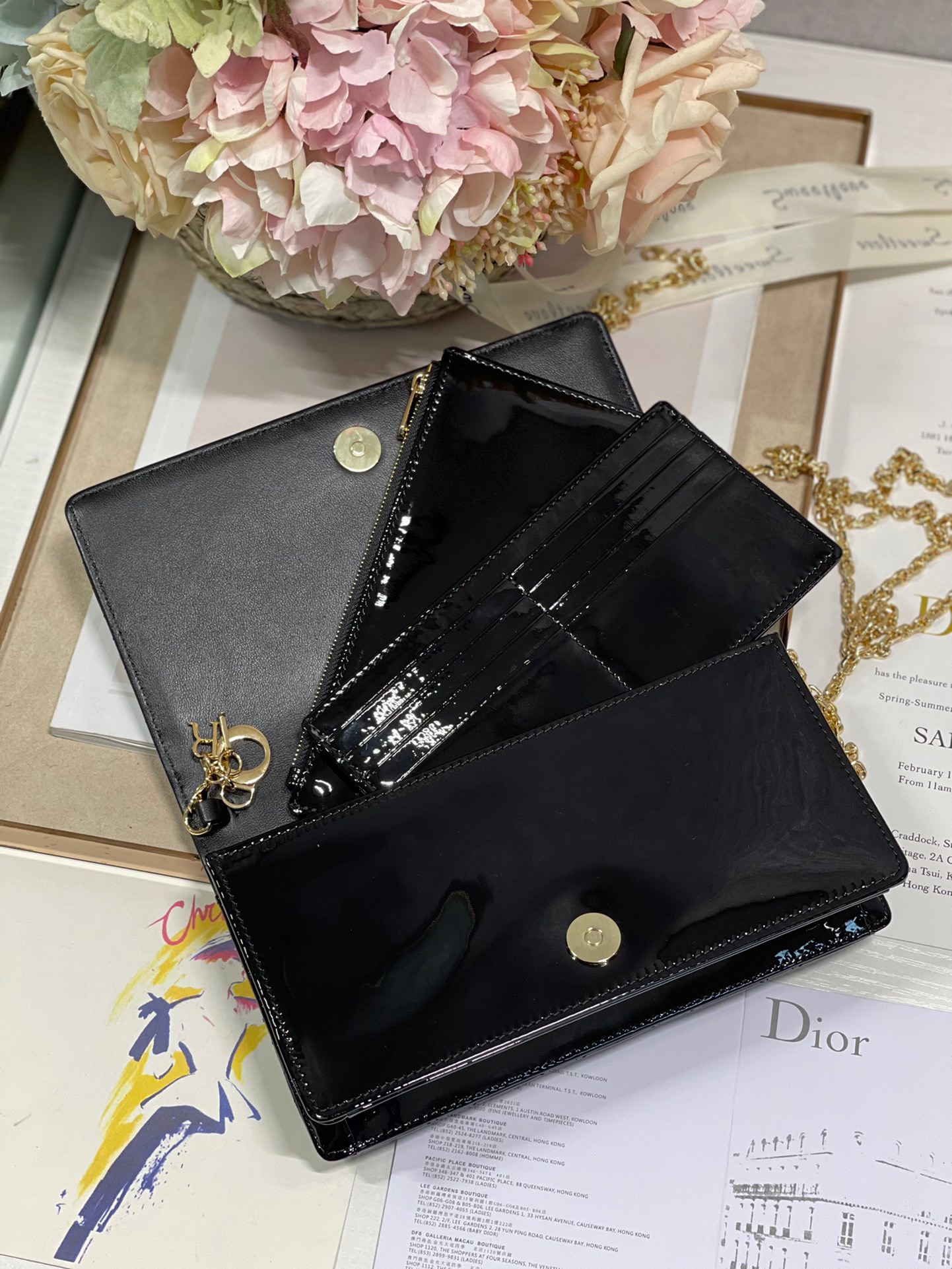 Christian Dior Lady Dior Pouch Black, For Women, Women’s Handbags 8.5in/21.5cm CD S0204OVRB_M9001:1High-quality replica