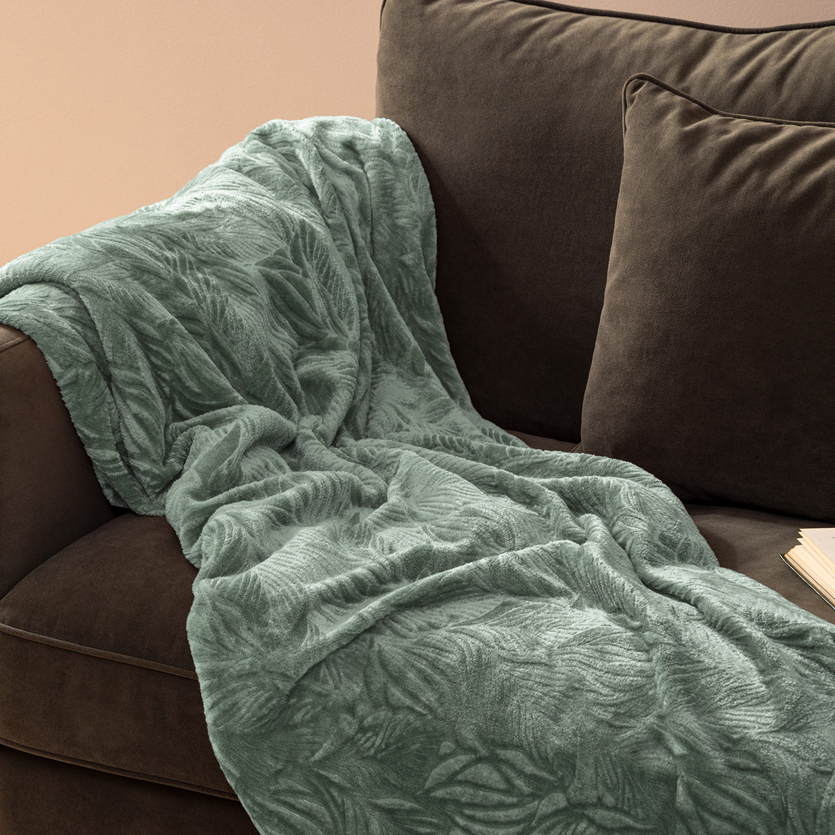 Flannel throw "Roy" Blue, 125x150 cm