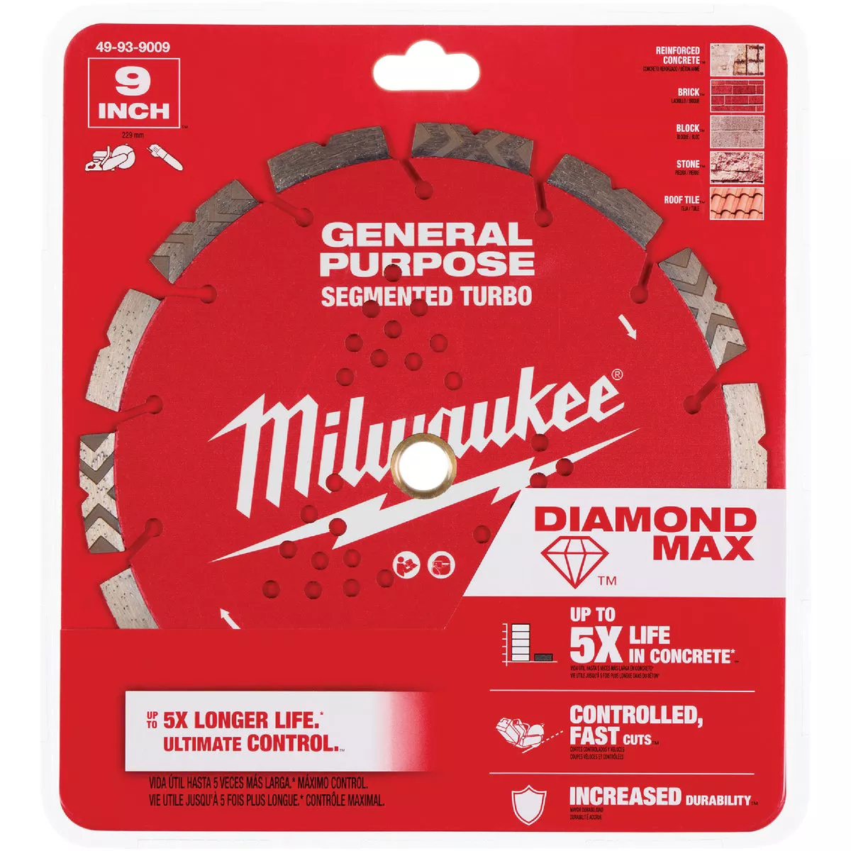Milwaukee DIAMOND MAX 9 In. Segmented Turbo Rim General Purpose Diamond Blade