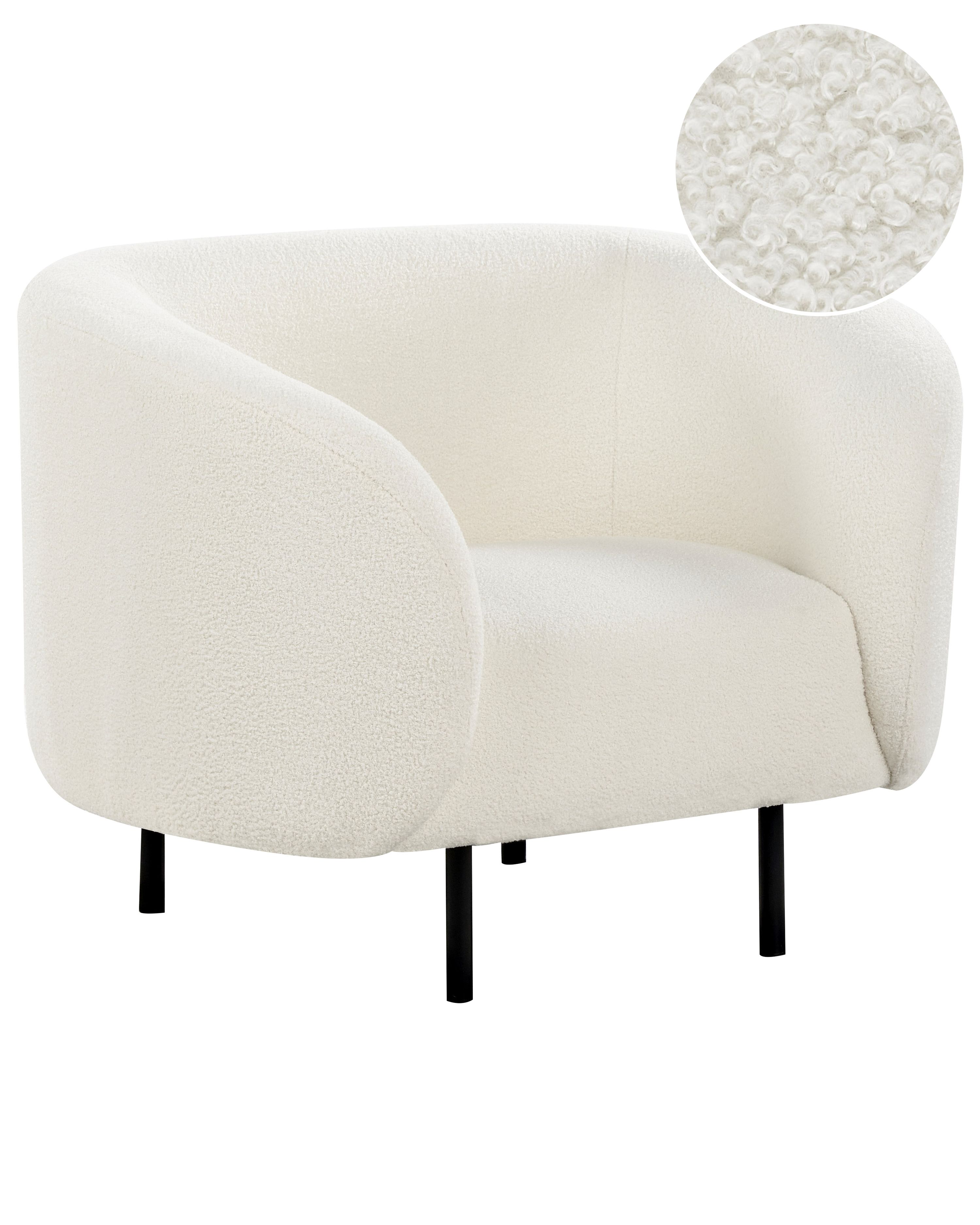 Armchair LOEN Boucle White