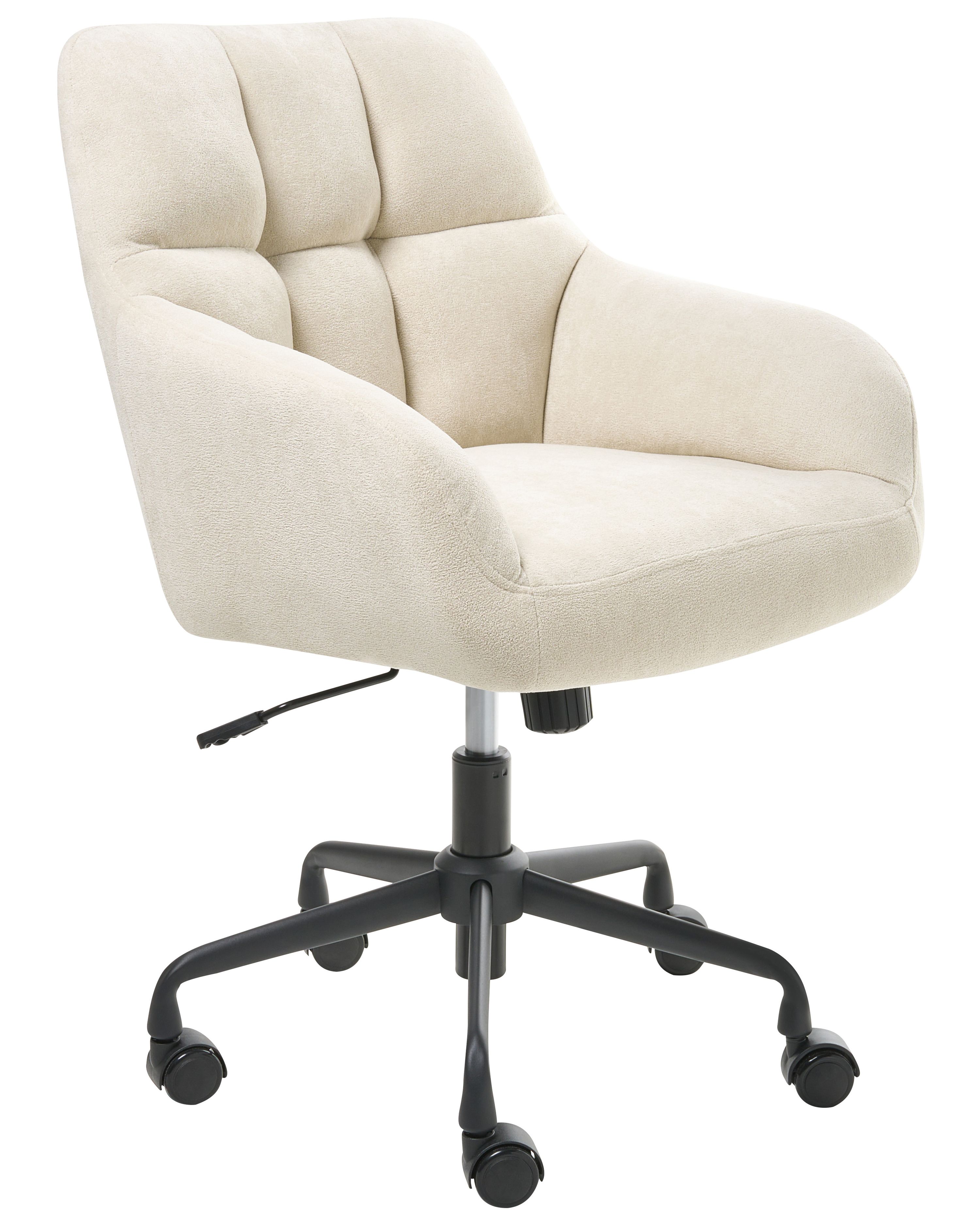 Desk Chair PALMDALE Velvet Light Beige