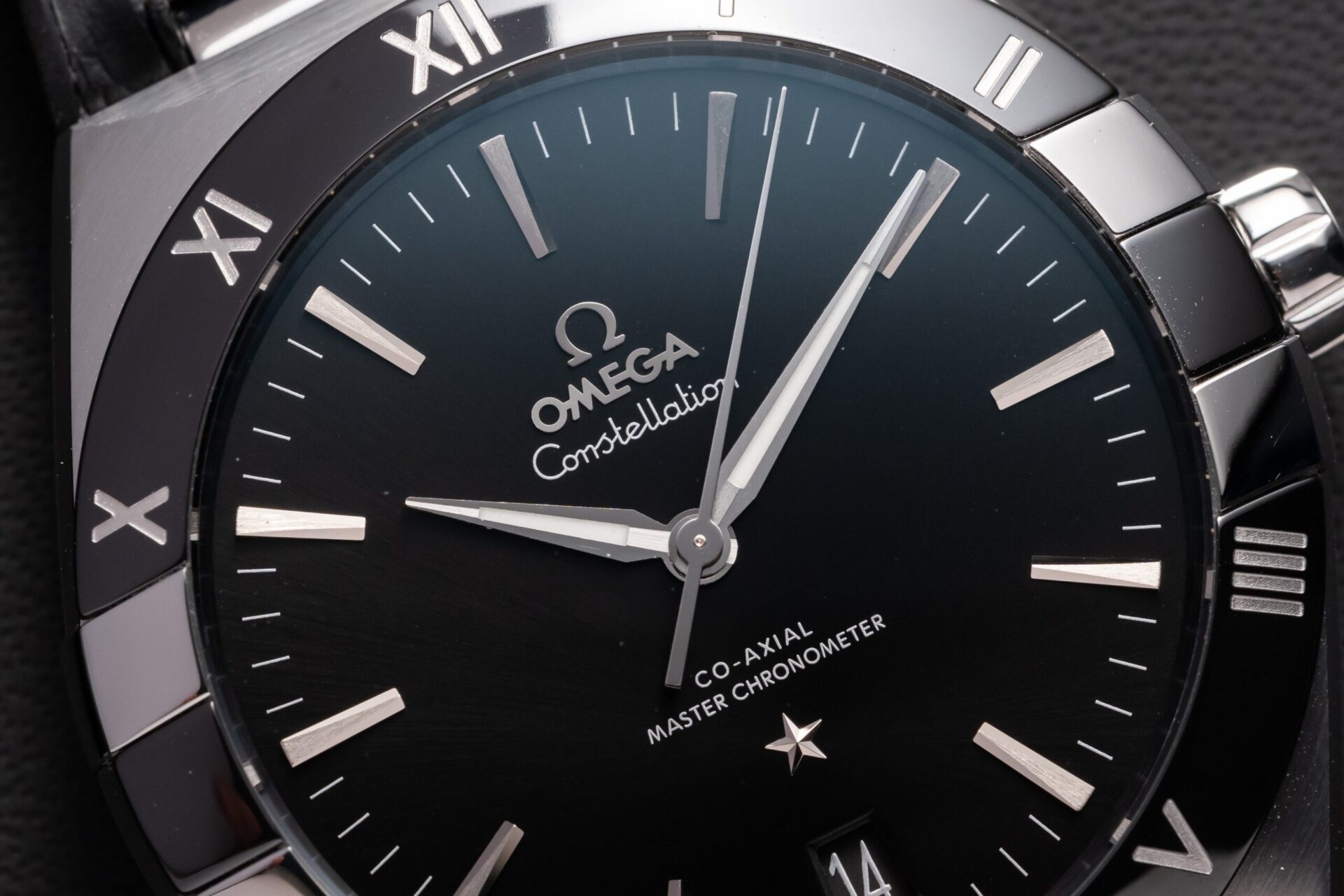 Omega Constellation Replica Watch Black Dial Leather Strap 42mm - Top club