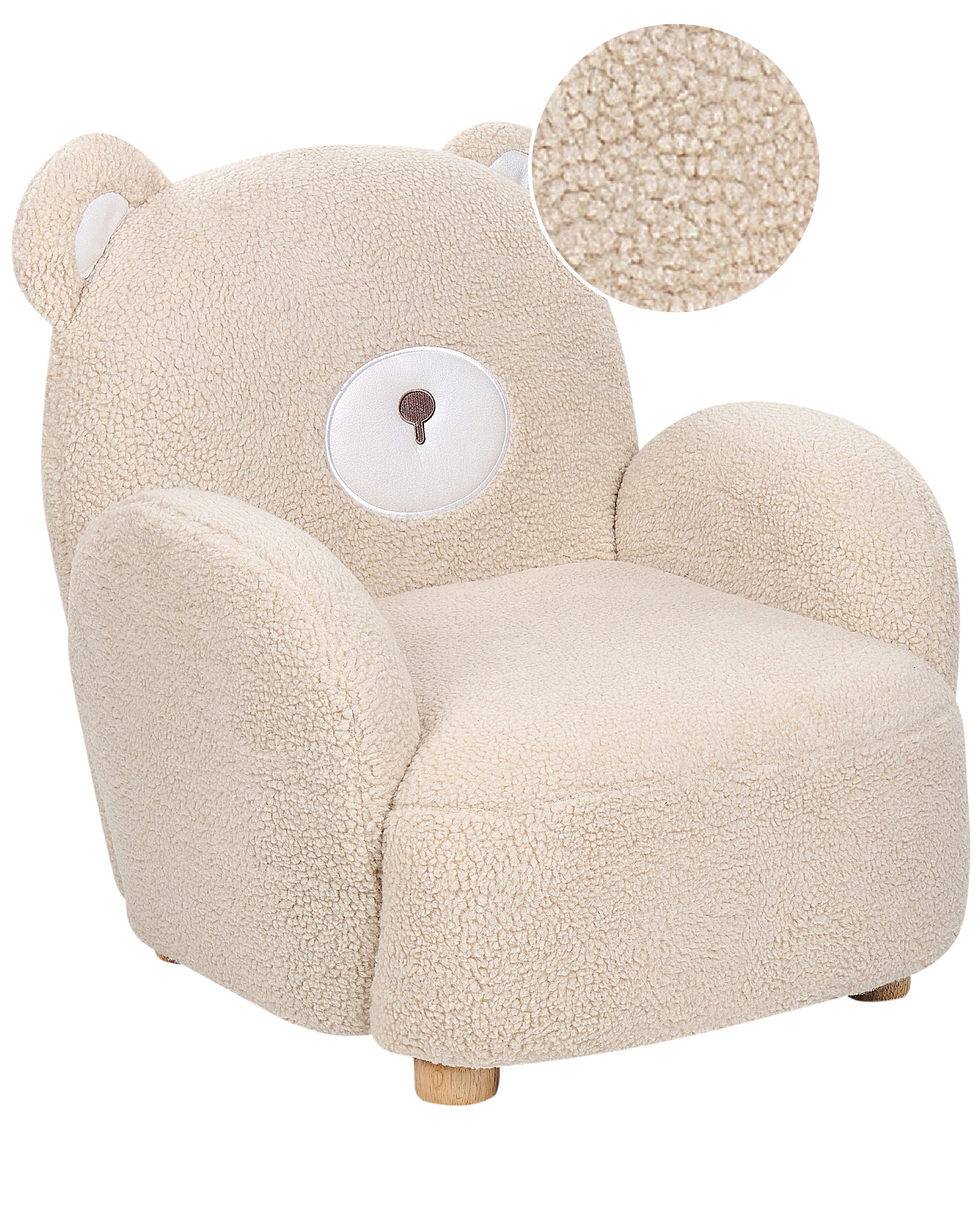 Kids Armchair Teddy Bear BOO Boucle Beige