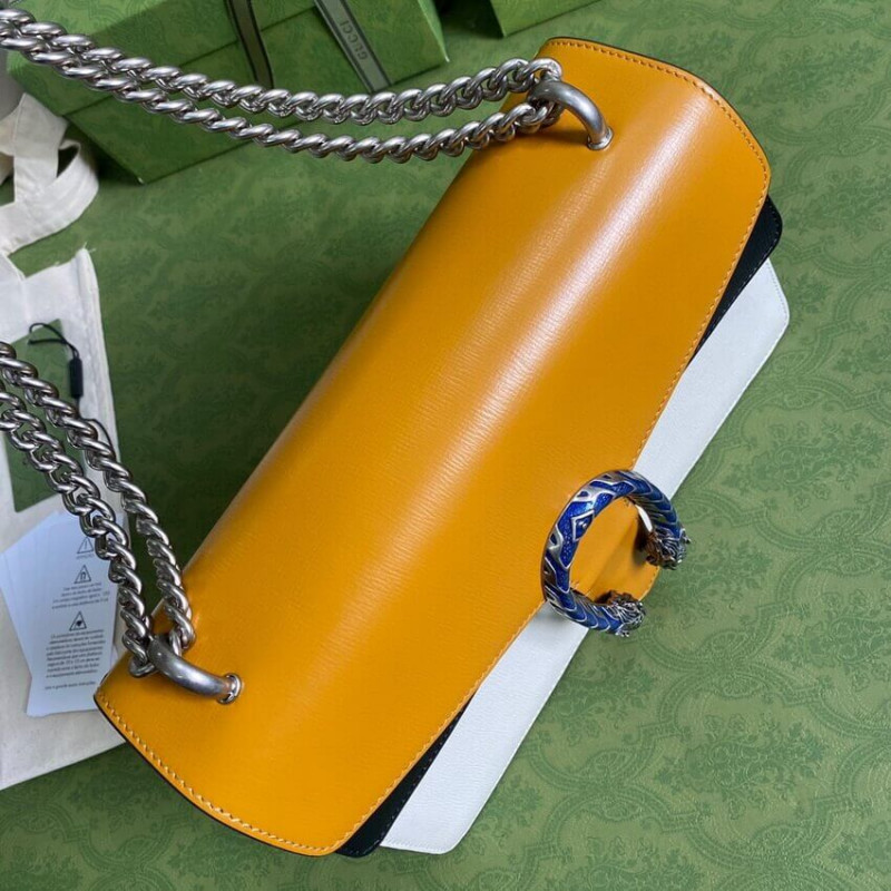 Replica Gucci Dionysus Small Shoulder Bag 400249 Orange White Leather1:1High-quality replica