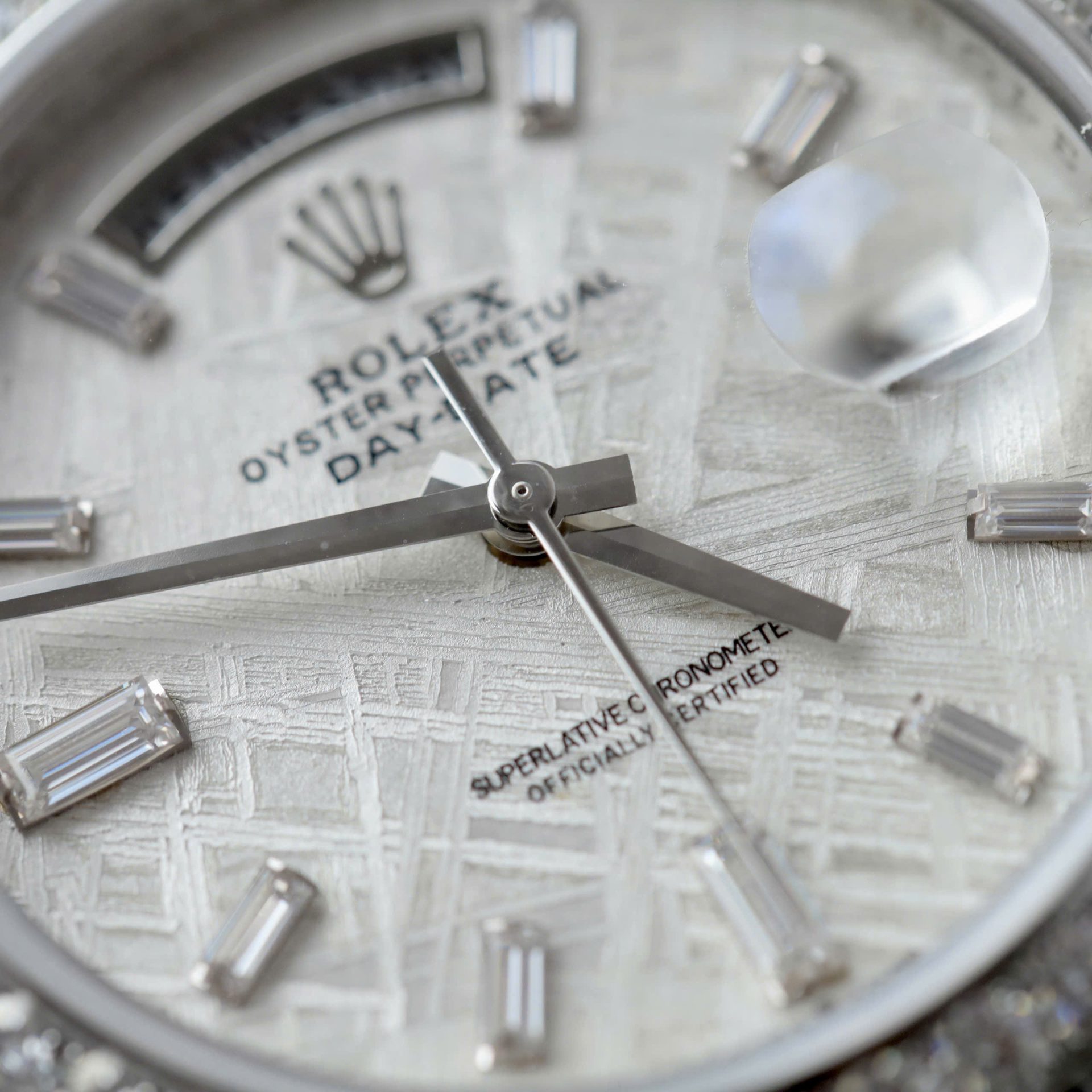 Rolex Day-Date Best Replica Watch Meteorite Dial Moissanite Diamonds Custom 40mm - Top club