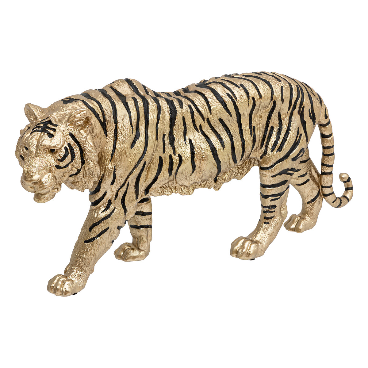 "Tropical boudoir" tiger statue Resin, Golden, L.66 cm