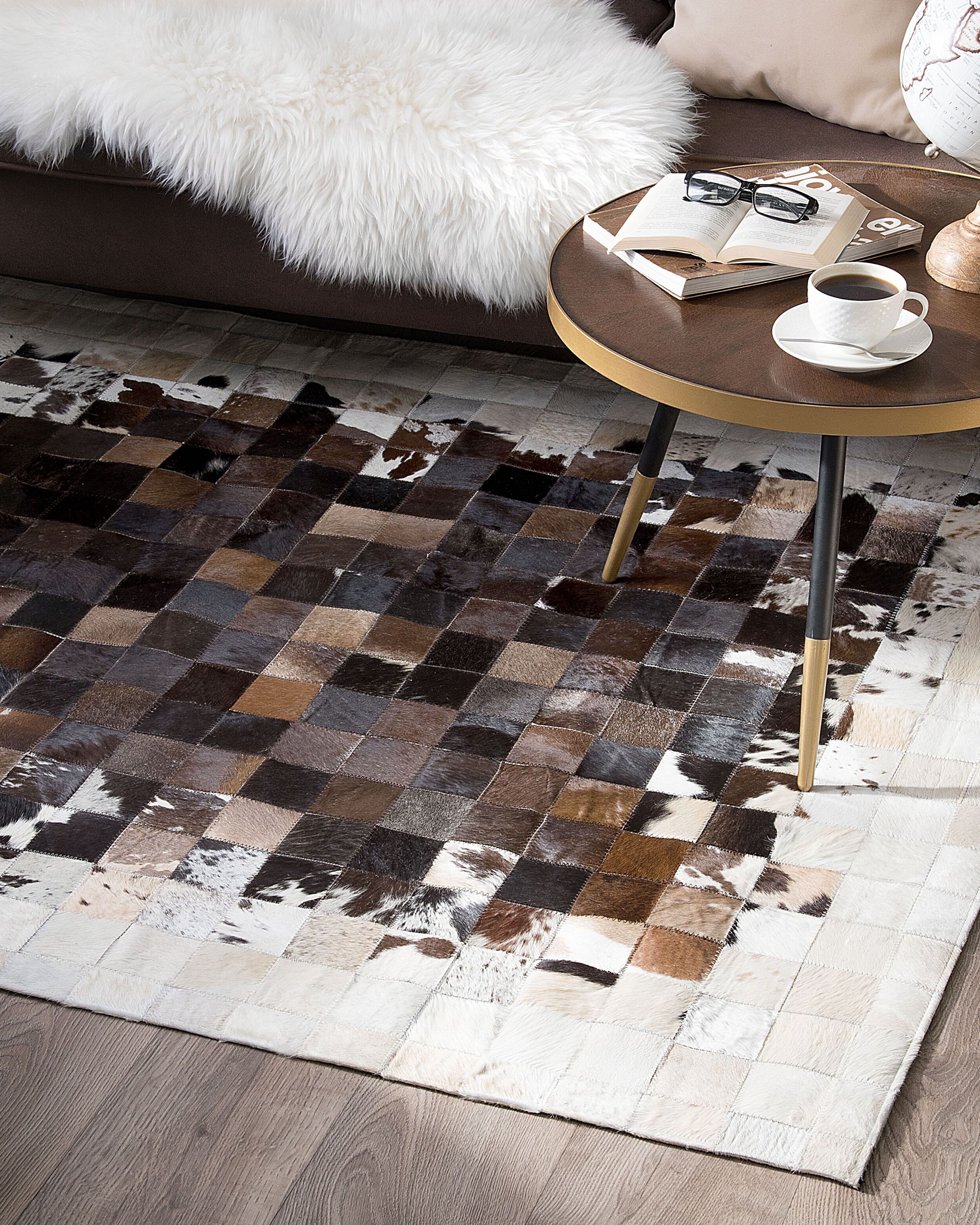 Rug OKCULU Brown 140 x 200 cm Leather