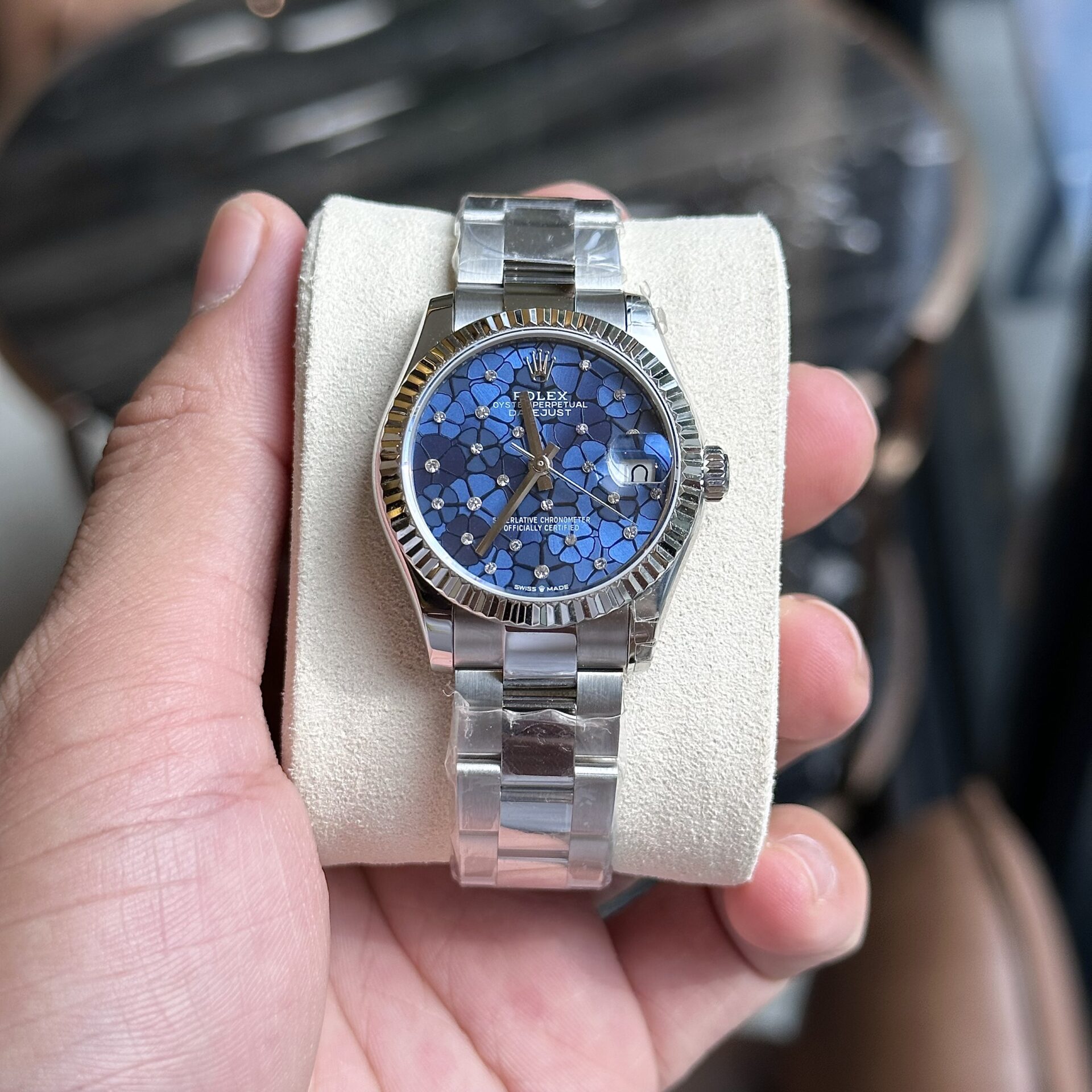 Rolex DateJust Replica Women s Watch 11 Blue Leaf Dial 31mm - Top club