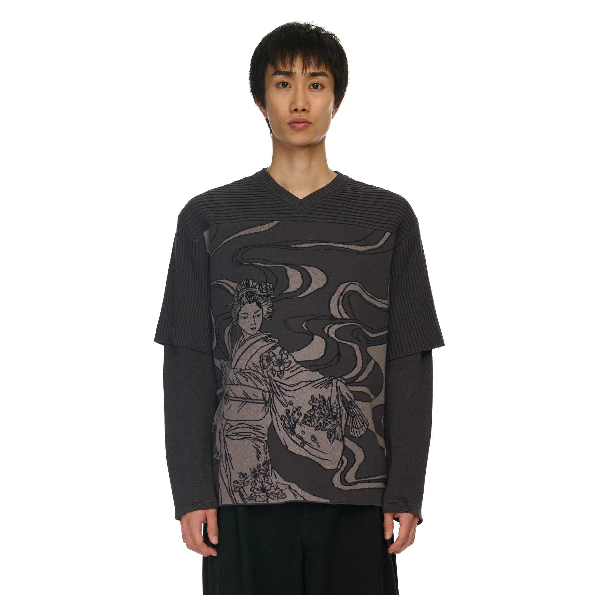 "yakuza" Layered knitted Jersey