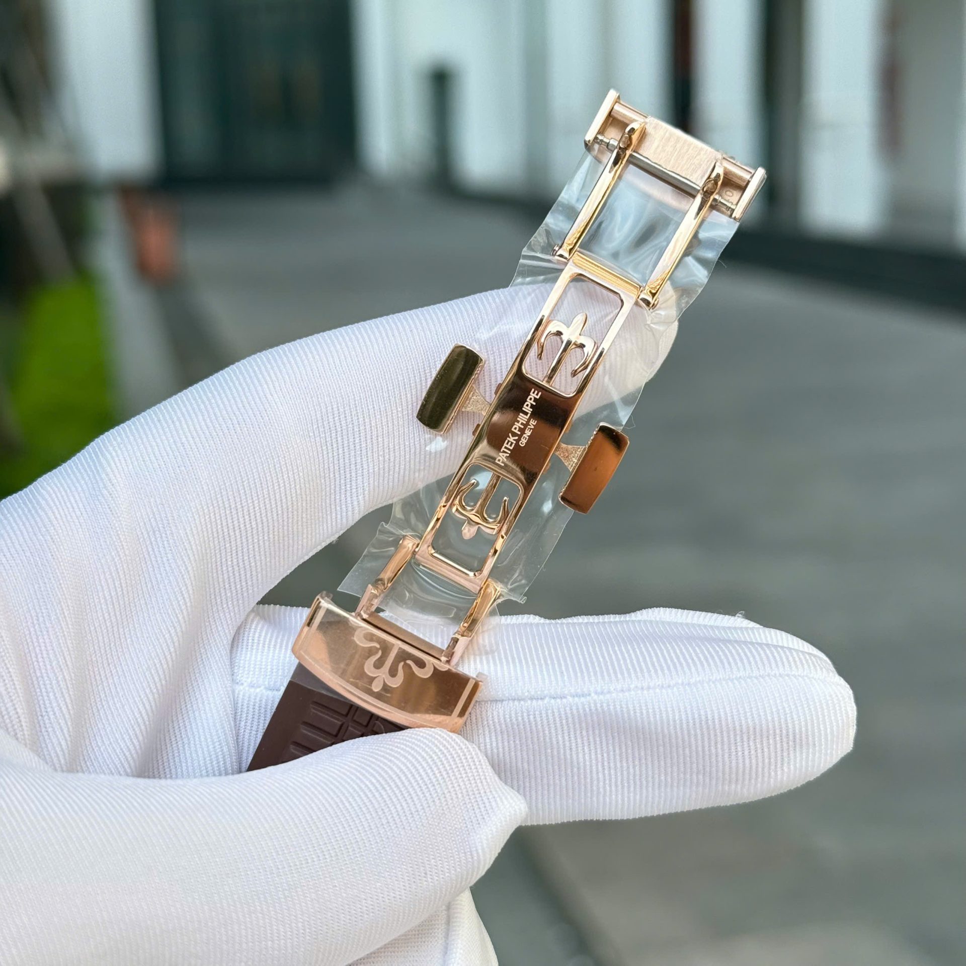 Patek Philippe Aquanaut 5167 Rose Gold Fake Watches Brown Dial Rubber Strap Custom BBF Factory 40mm - Top club