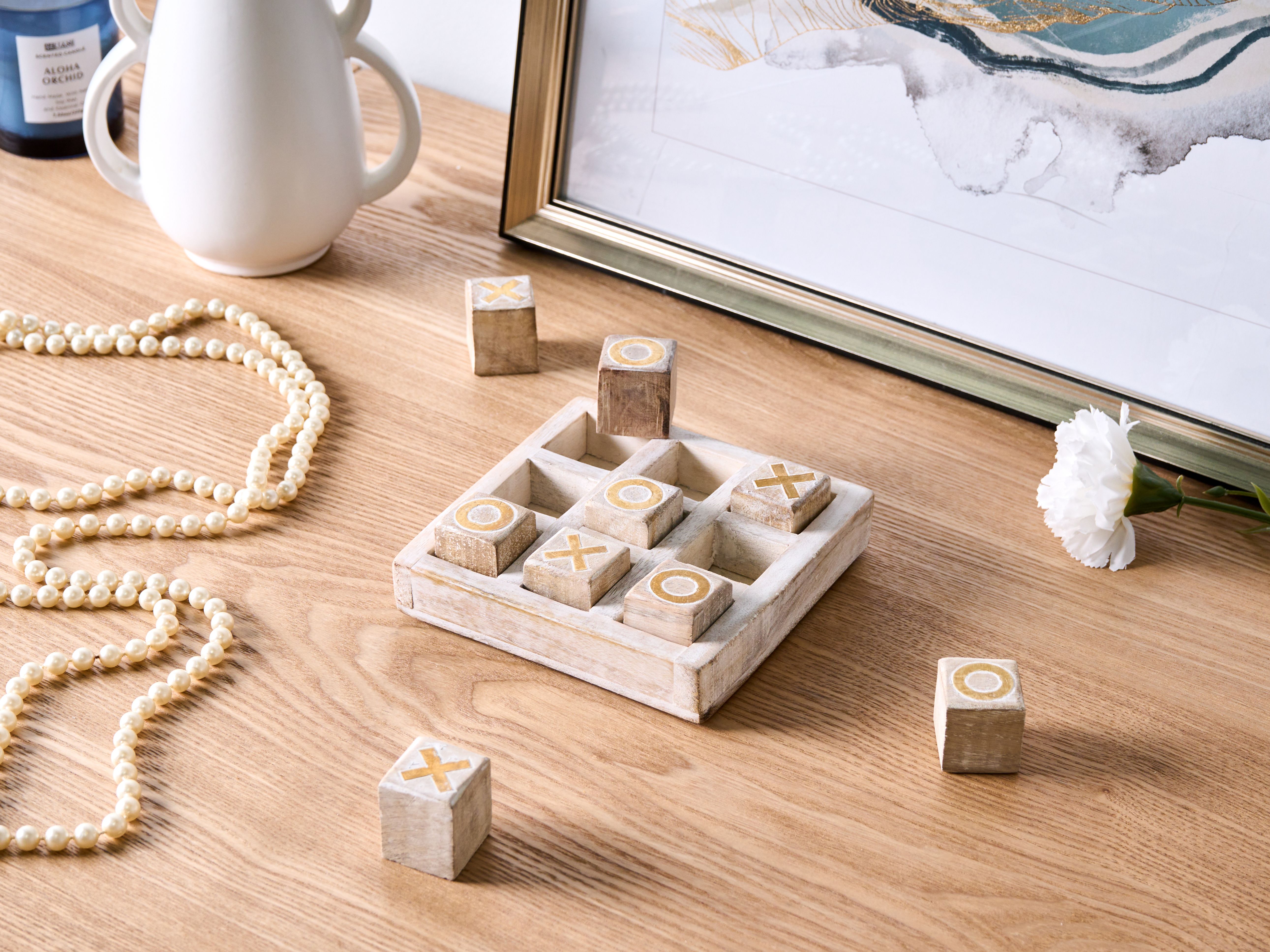 Tic-Tac-Toe Game ASJUT Mango Wood Beige