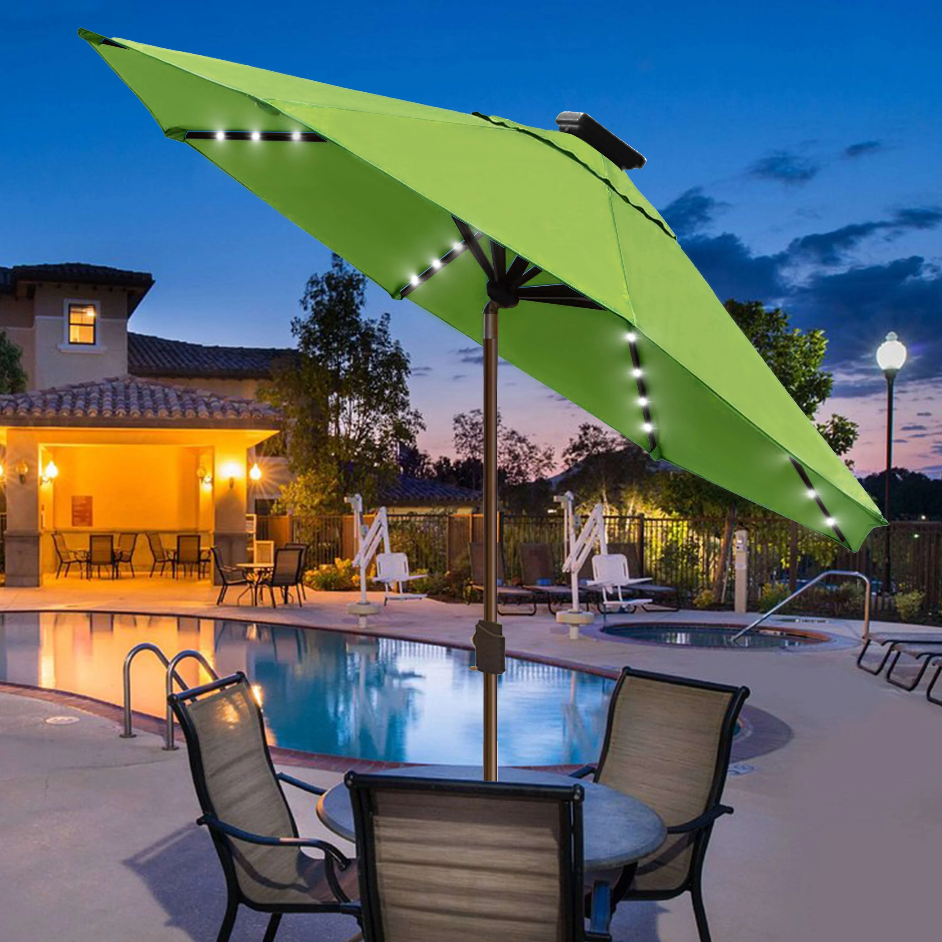 EliteShade Sunbrella Solar Umbrellas 9ft Market Umbrella with 80 LED Lights Patio Umbrellas Outdoor Table Umbrella with Ventilation and 5 Years Non-Fading Top,Ruby - Image 52
