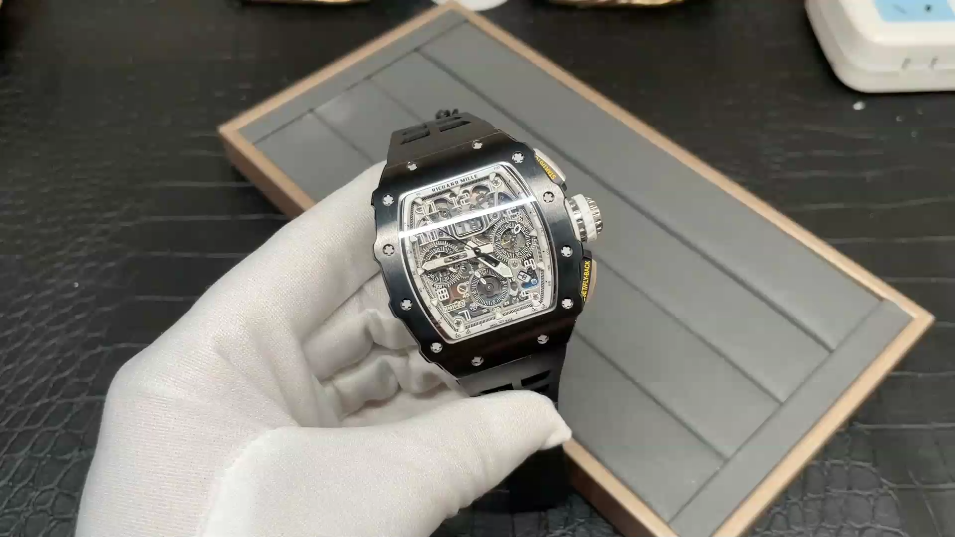 Richard Mille RM 11-03 Replica Black Ceramic Case with Black Rubber Strap | Skeleton Dial Watch For Men - Elite Watch Atelier