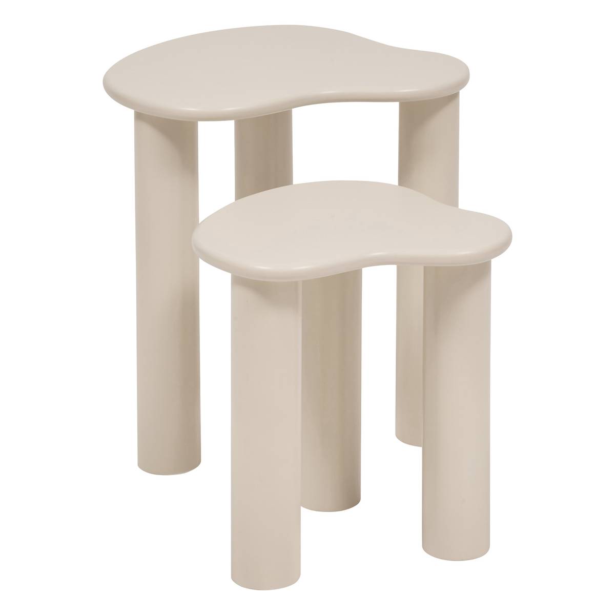 "Olao" Nesting Tables Ivory, 45x45 cm