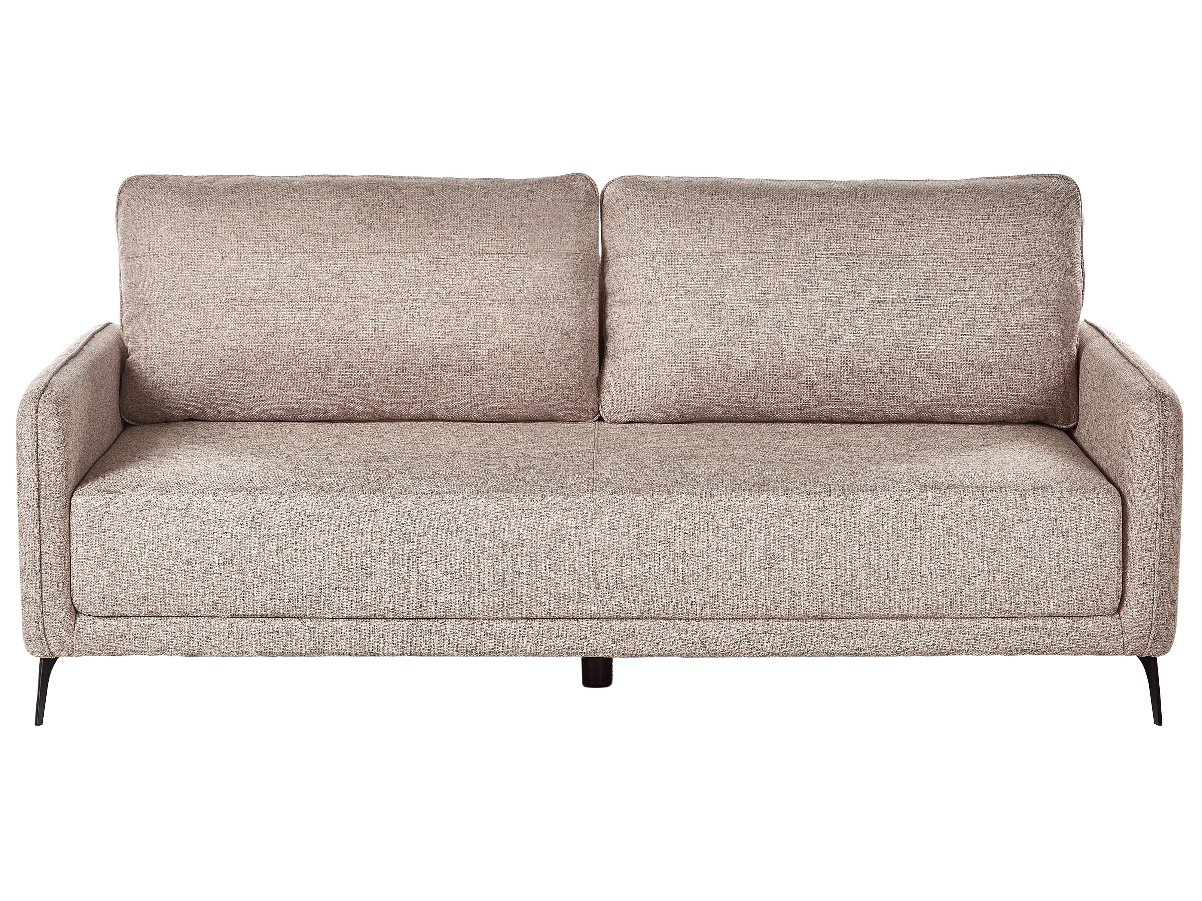 Sofa Bed 3 Seater HEMING Fabric Light Brown