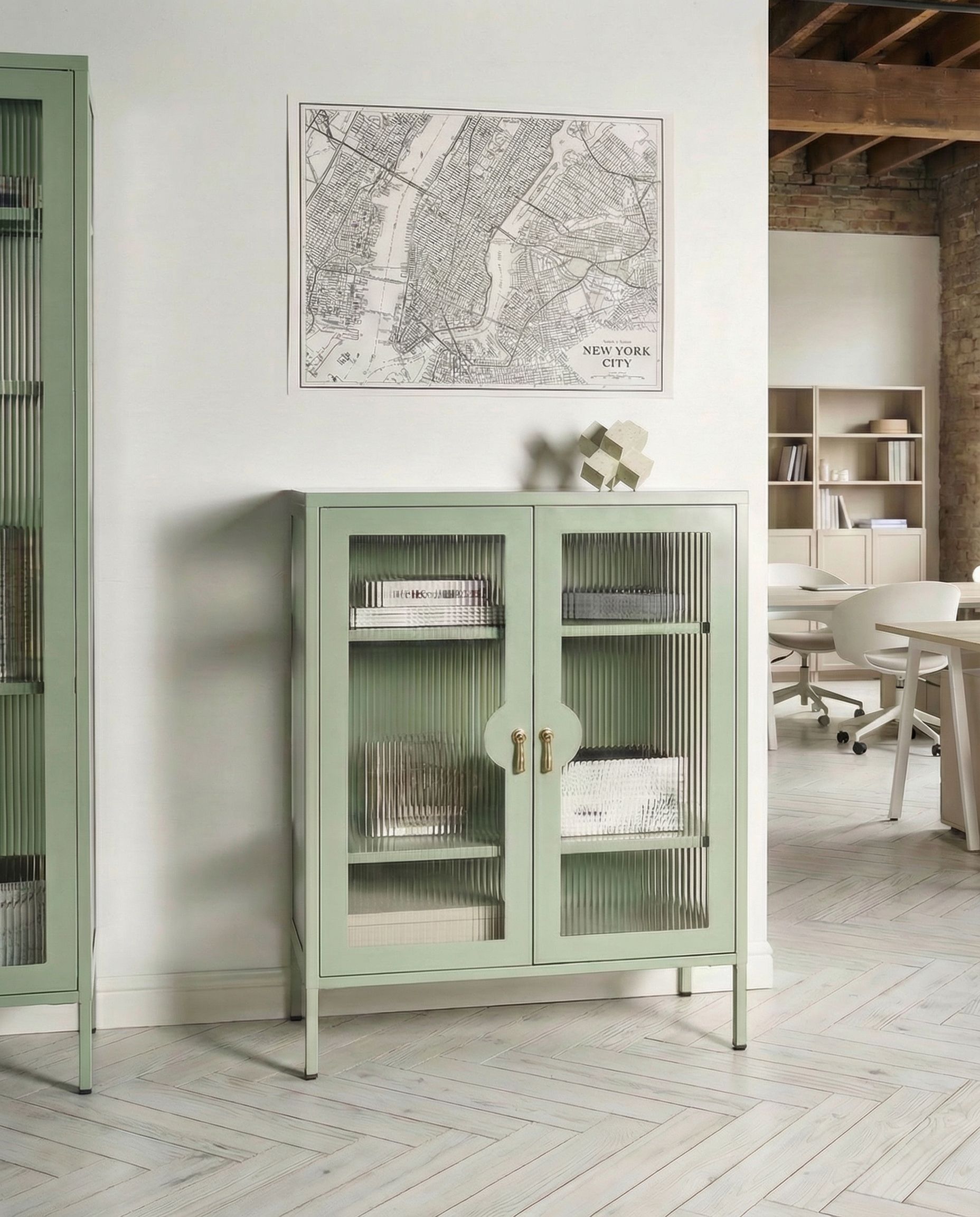 Storage Unit GLEORA Metal Mint Green