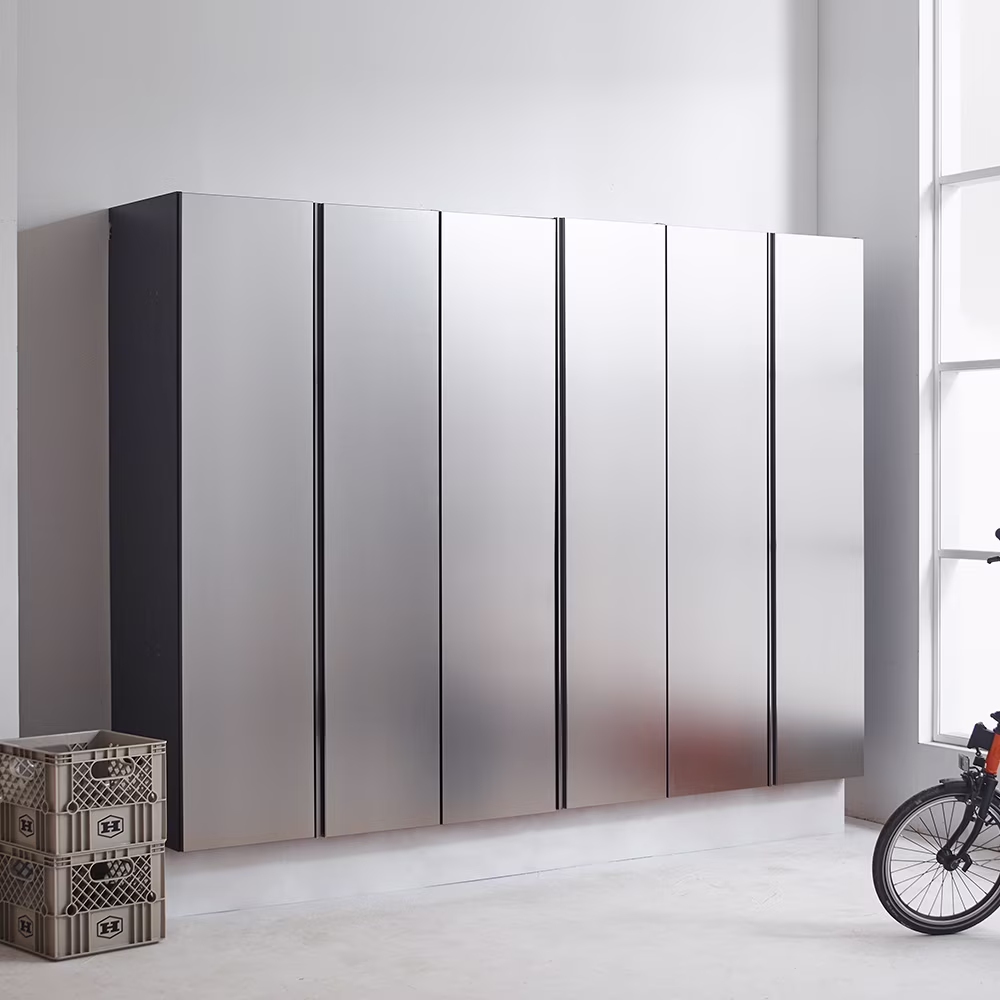 7-Piece Storage Cabinet Set, Modern Style Kitchen Furniture Set with Stand Cupboard and Console Table, Wall-Mounted or Free-standing Cabinet Set for Living Room, Kitchen, Dark Gray - Image 7