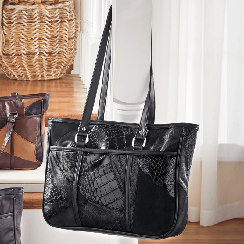 Patched Tote Bag - MIDNIGHT VELVET CATALOG