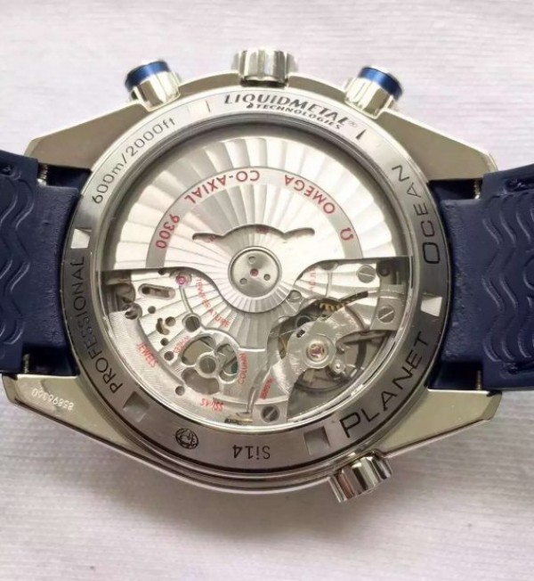 Replica Omega Seamaster Professional Chronograph Blue Bezel Blue Dial Rubber Strap A9900 - Top club