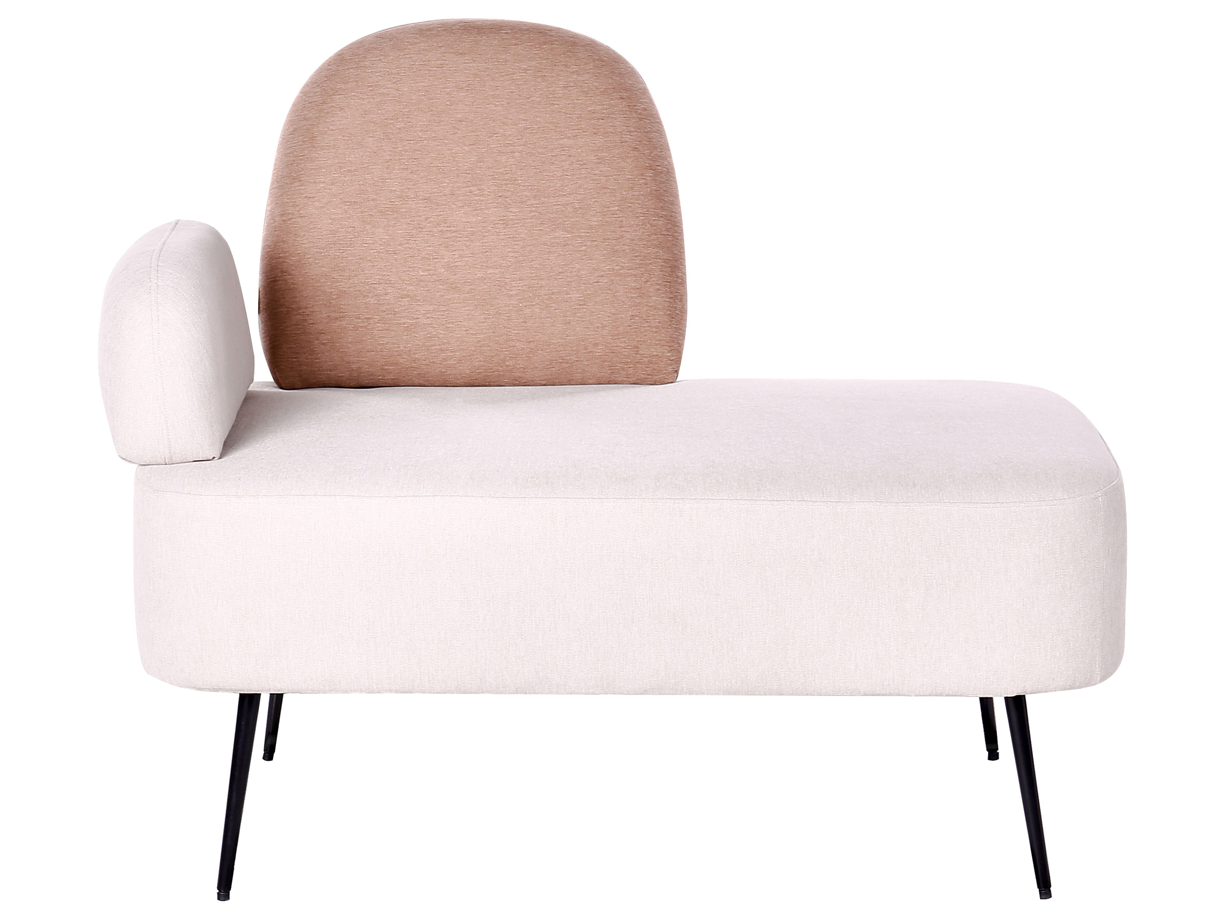Left-Hand Chaise Lounge ARCEY Fabric Brown
