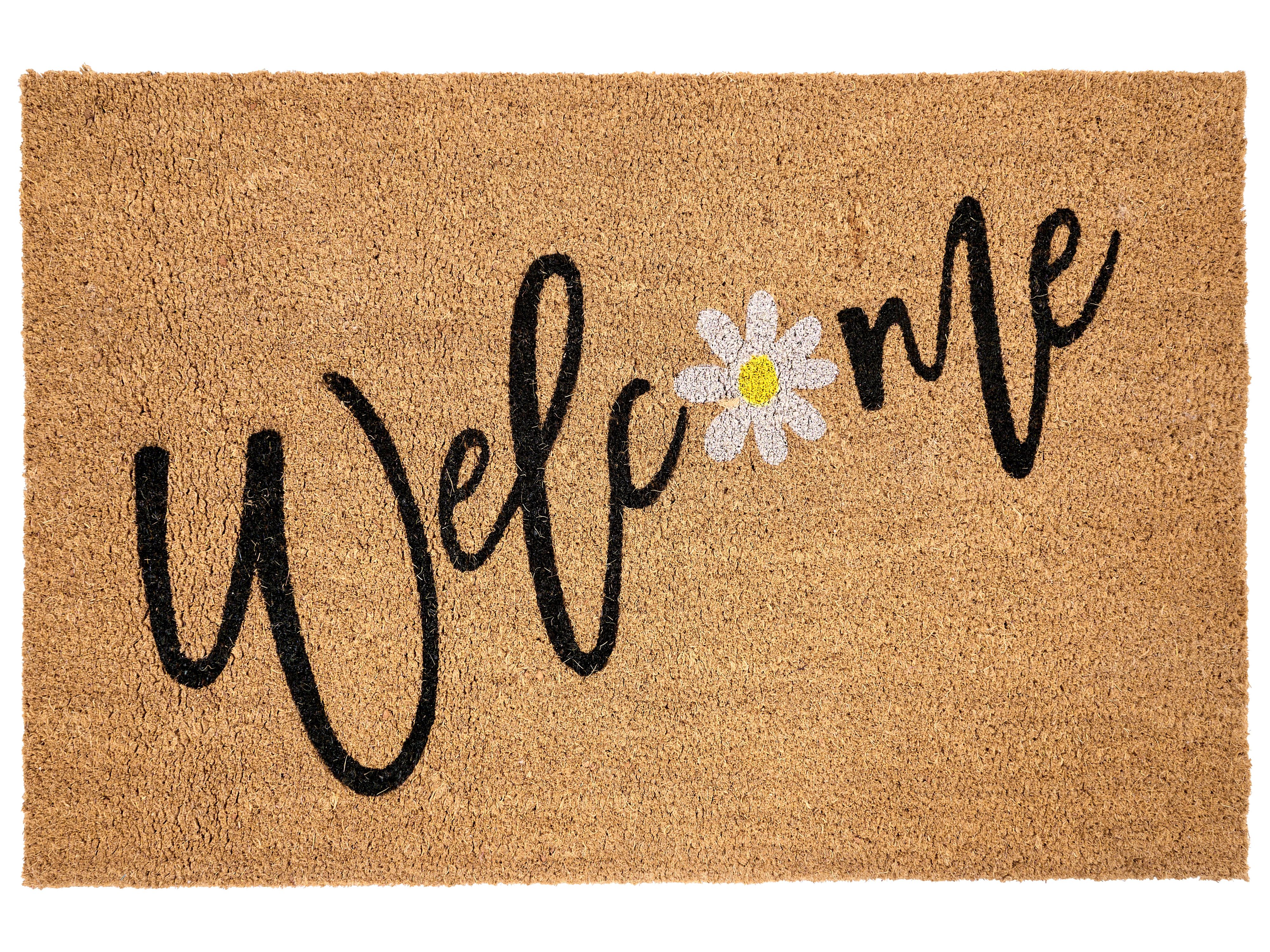 Doormat CALIBATO Natural 60 x 90 cm Text Coir