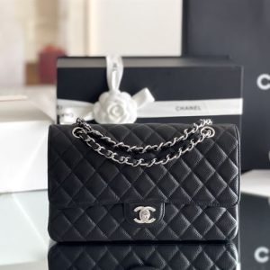 Chanel Classic Medium Blue Lambskin Rainbow Hardware – CB0311:1High-quality replica
