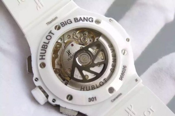 Replica Hublot Big Bang Caviar Chrono 44mm White Ceramic White Dial Rubber Strap A7750 - Top club