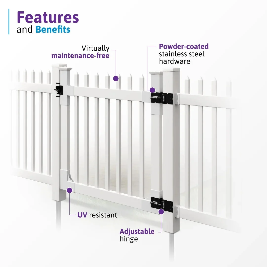 WamBam White Vinyl Picket Fence Panel Kit, 4ft H x 6ft W, 1 Panel + 1 Post - BL19101 - Image 13 WamBam White Vinyl Picket Fence Panel Kit, 4ft H x 6ft W, 1 Panel + 1 Post - BL19101 - Image 13