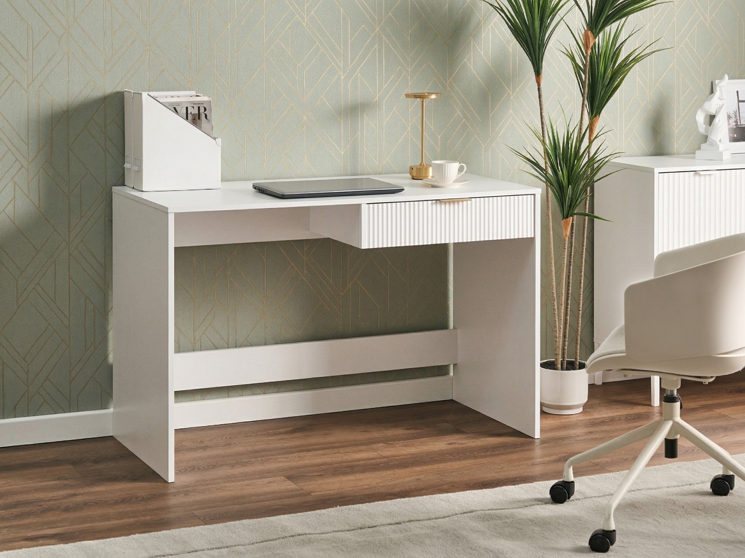 Home Office Desk LUTETIA White 120 cm 60 cm