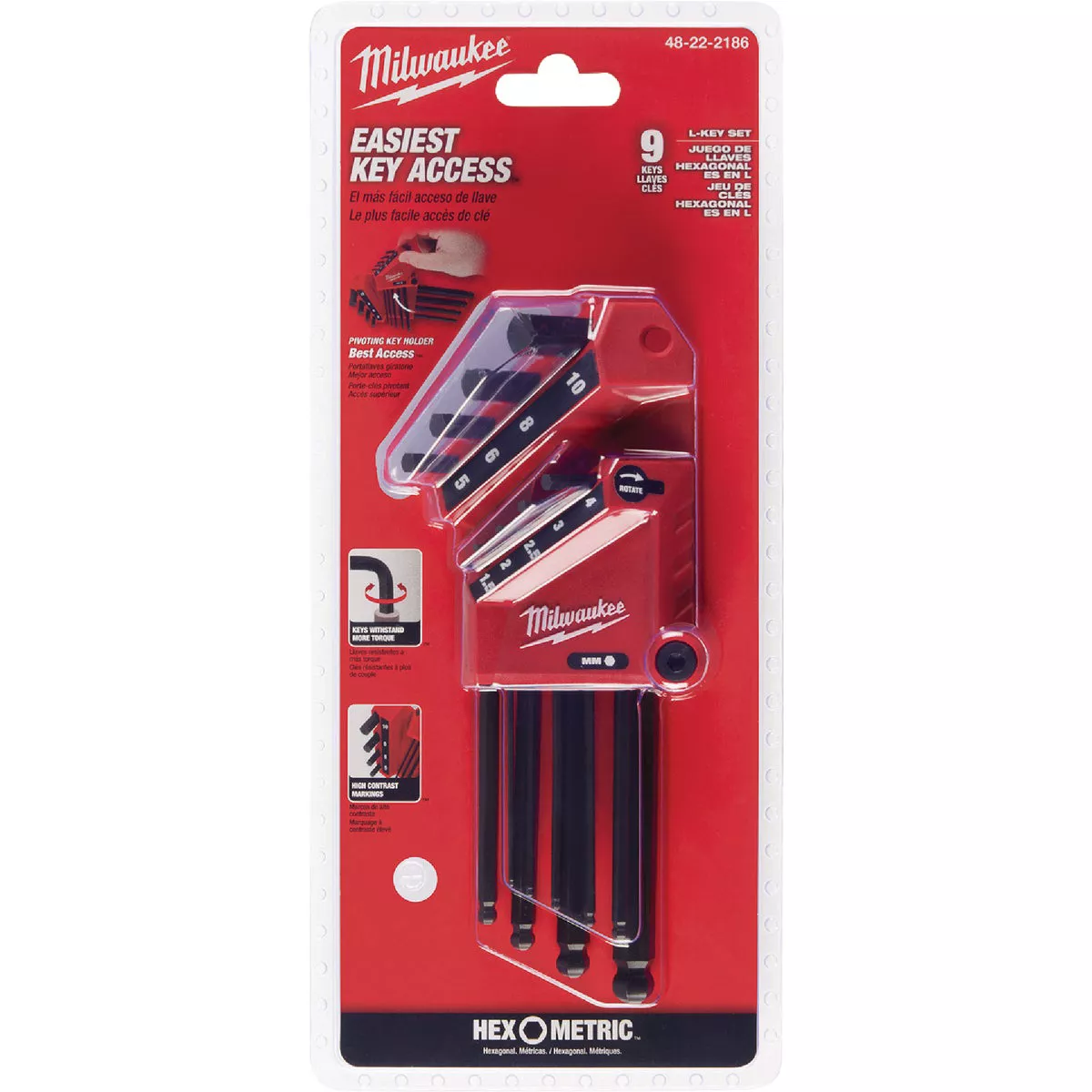 Milwaukee Metric Ball-End L-Style Hex Key Set (9-Piece)