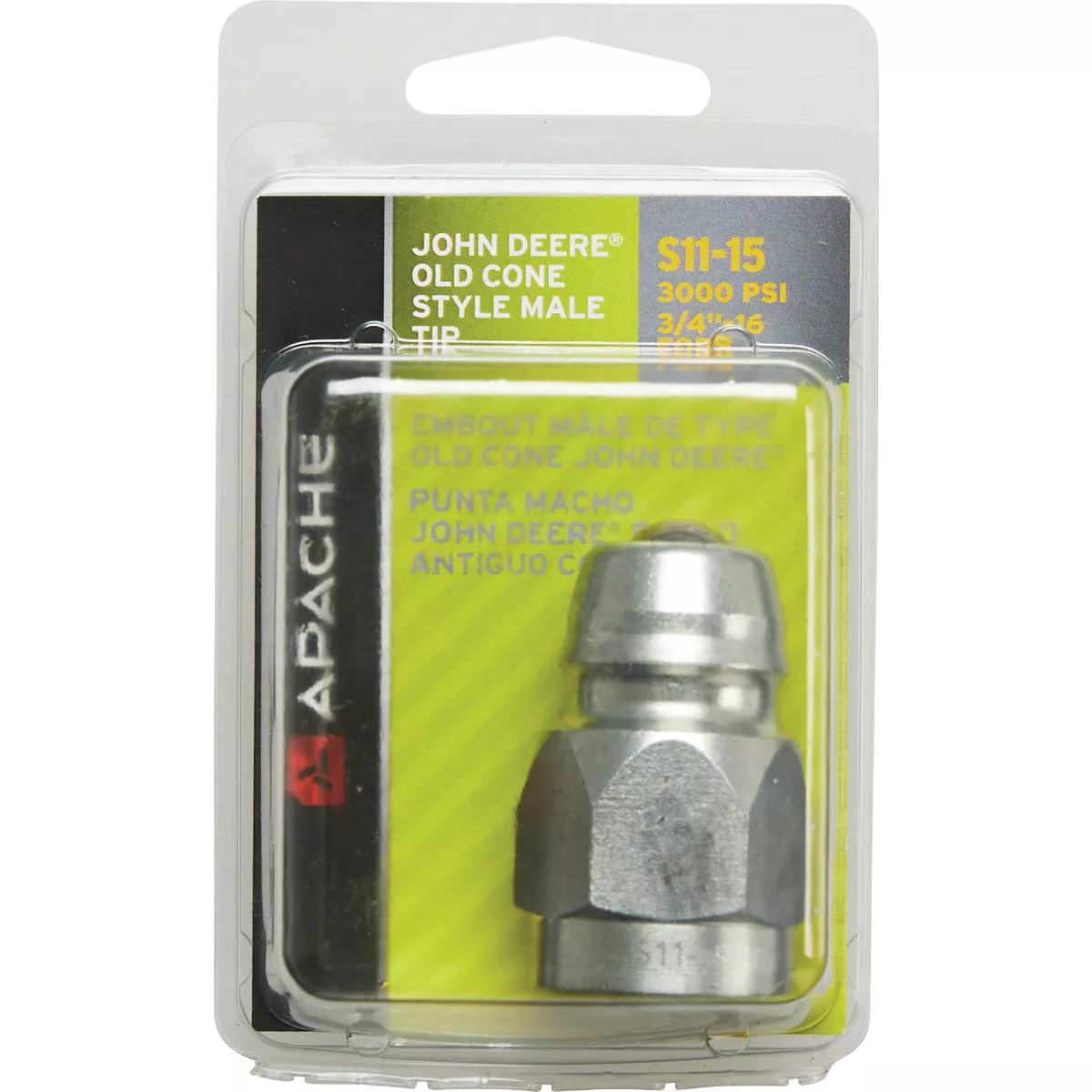 Apache John Deere Old Style Cone 3/4 In. 16 FORB Steel Male Tip Adapter