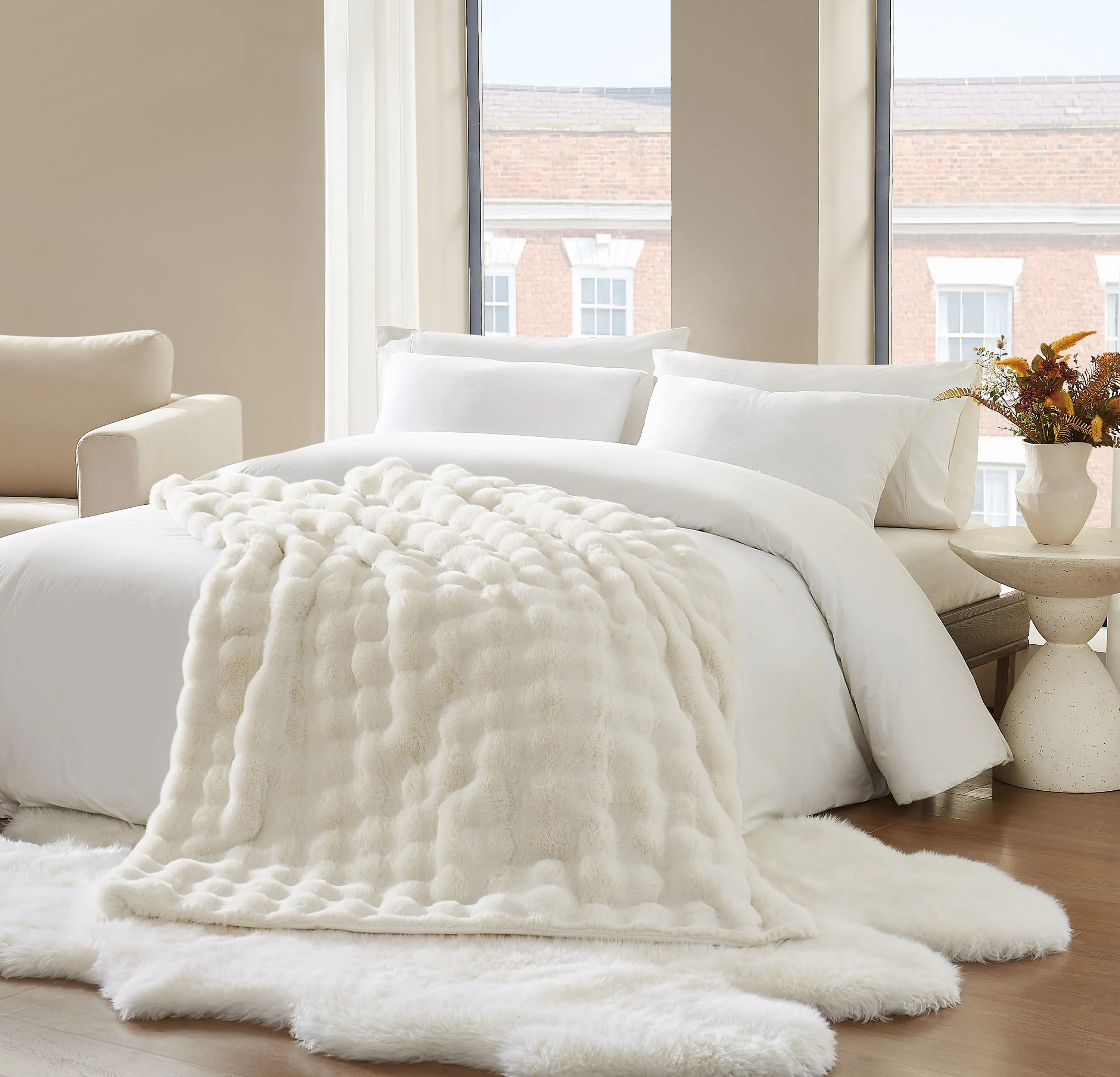 Brooklyn Loom Bubble Faux Fur 100% Microfiber Polyester Twin XL Blanket in Green, All Season, Adult Size, OEKO-TEX Certified - Image 23