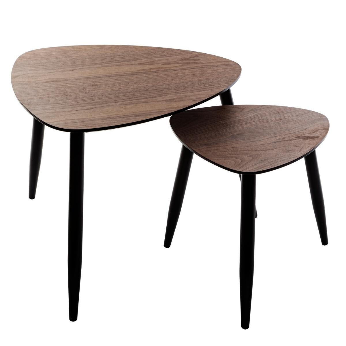 Nesting coffee tables "Mileo" Walnut, L.40/60 cm
