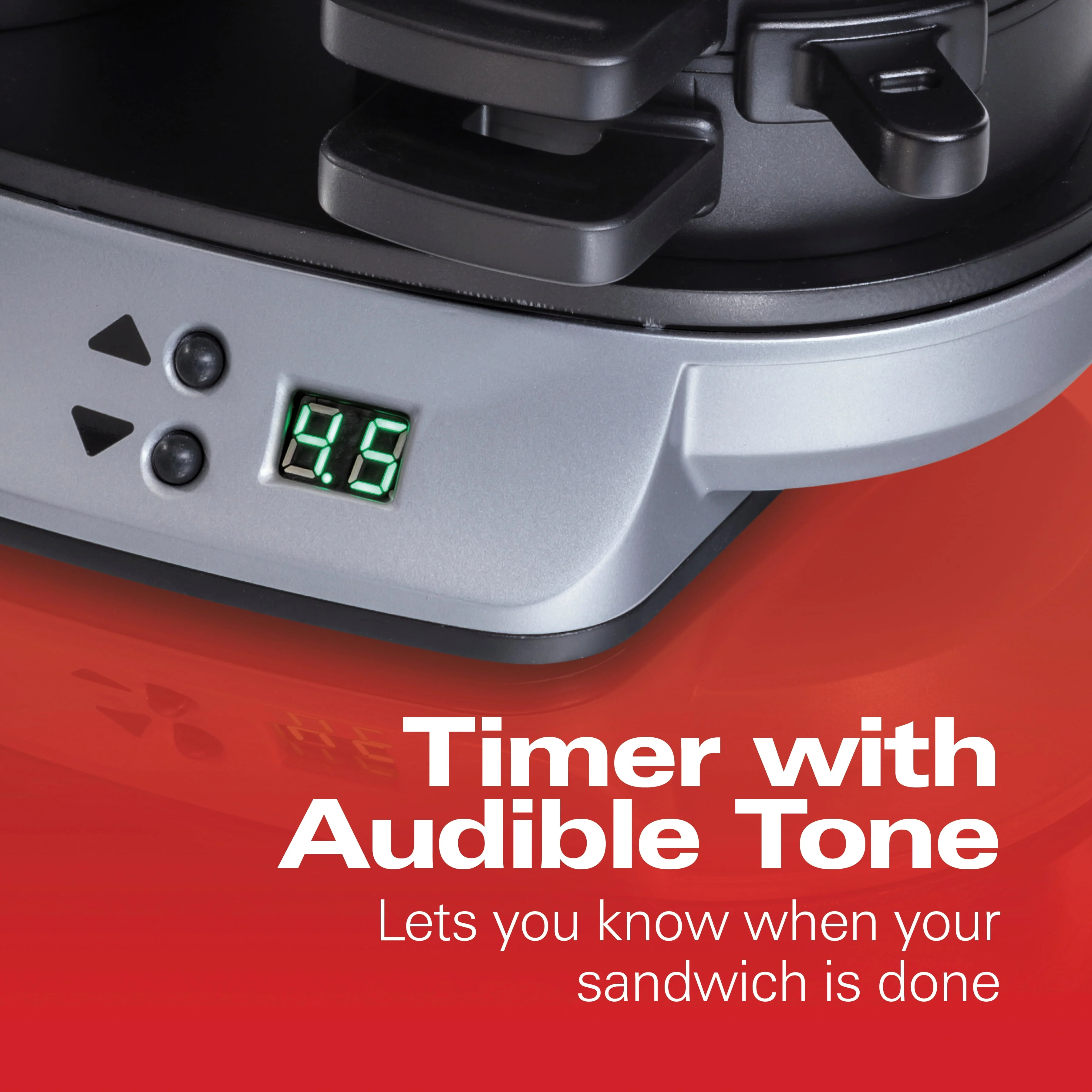 Hamilton Beach Dual Breakfast Sandwich Maker with Timer, 2 Sandwich Capacity, Silver, 25490 - Image 8